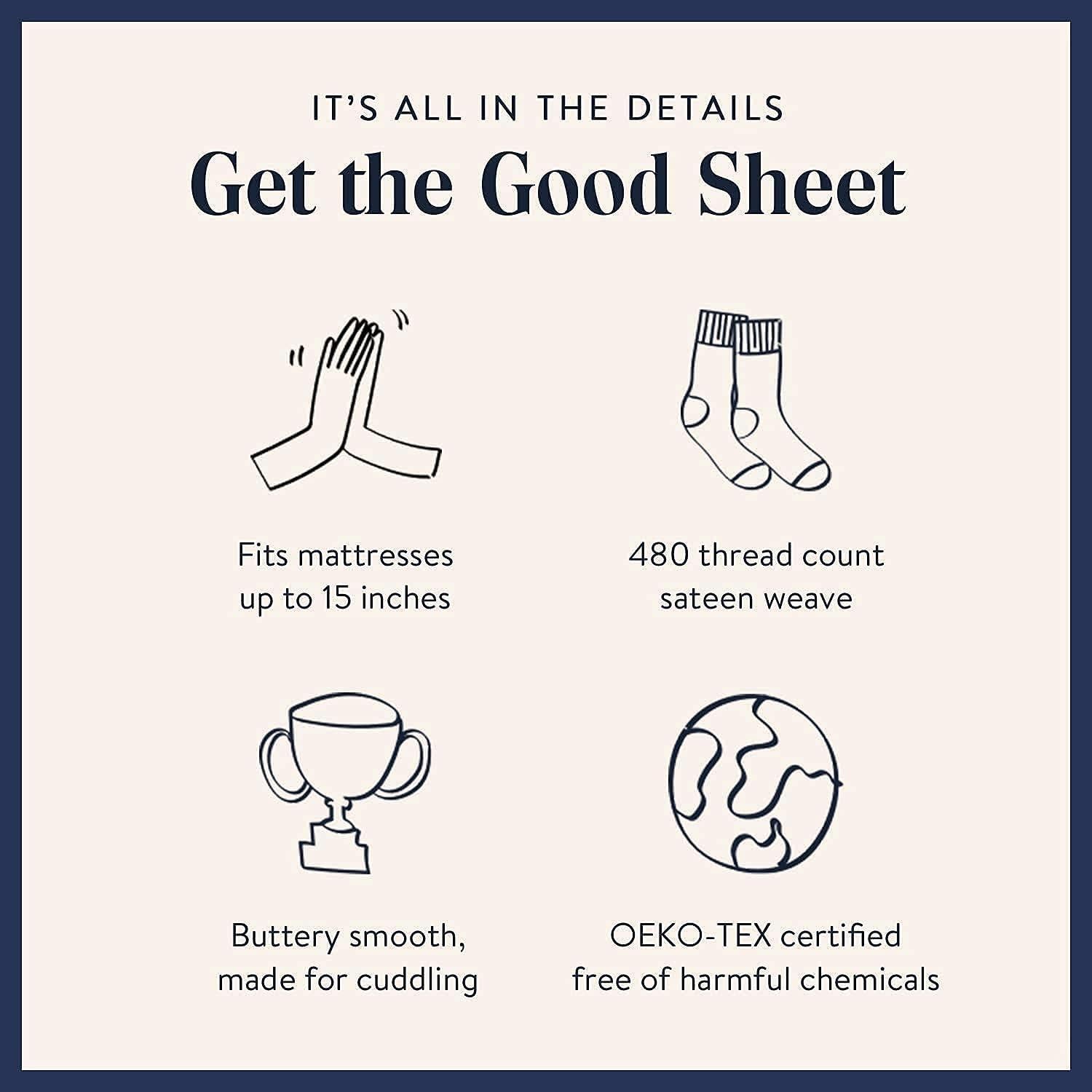 Juego de Sábanas de Lujo Brooklinen Queen 3 Piezas 100% Algodón