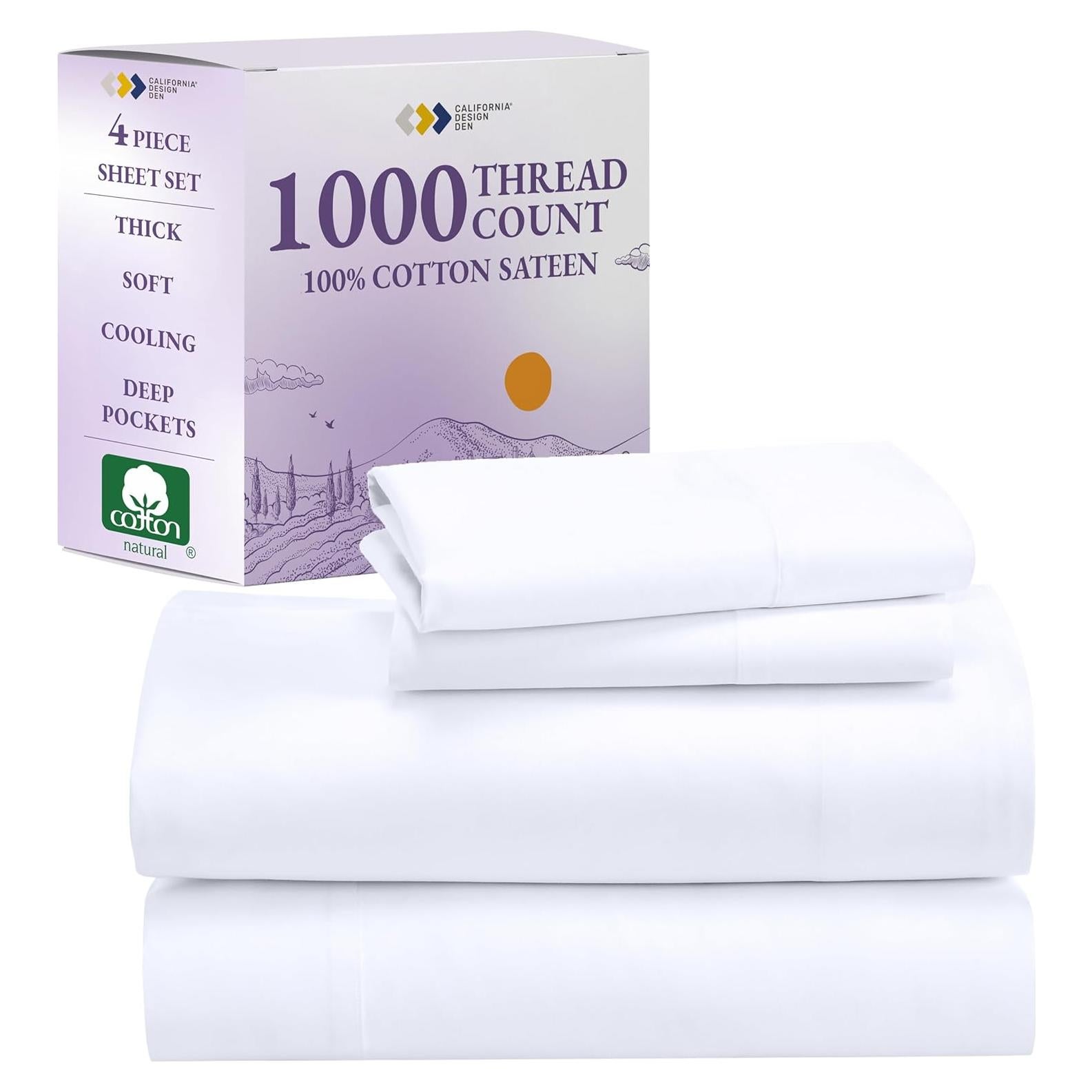 Conjunto de Sábanas King California Design Den 1000 Hilos Sateen