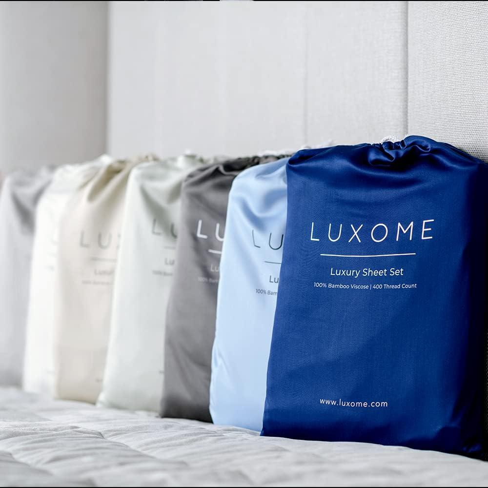 Juego de Sábanas LUXOME King 100% Rayón de Bambú Carbón 4 Piezas