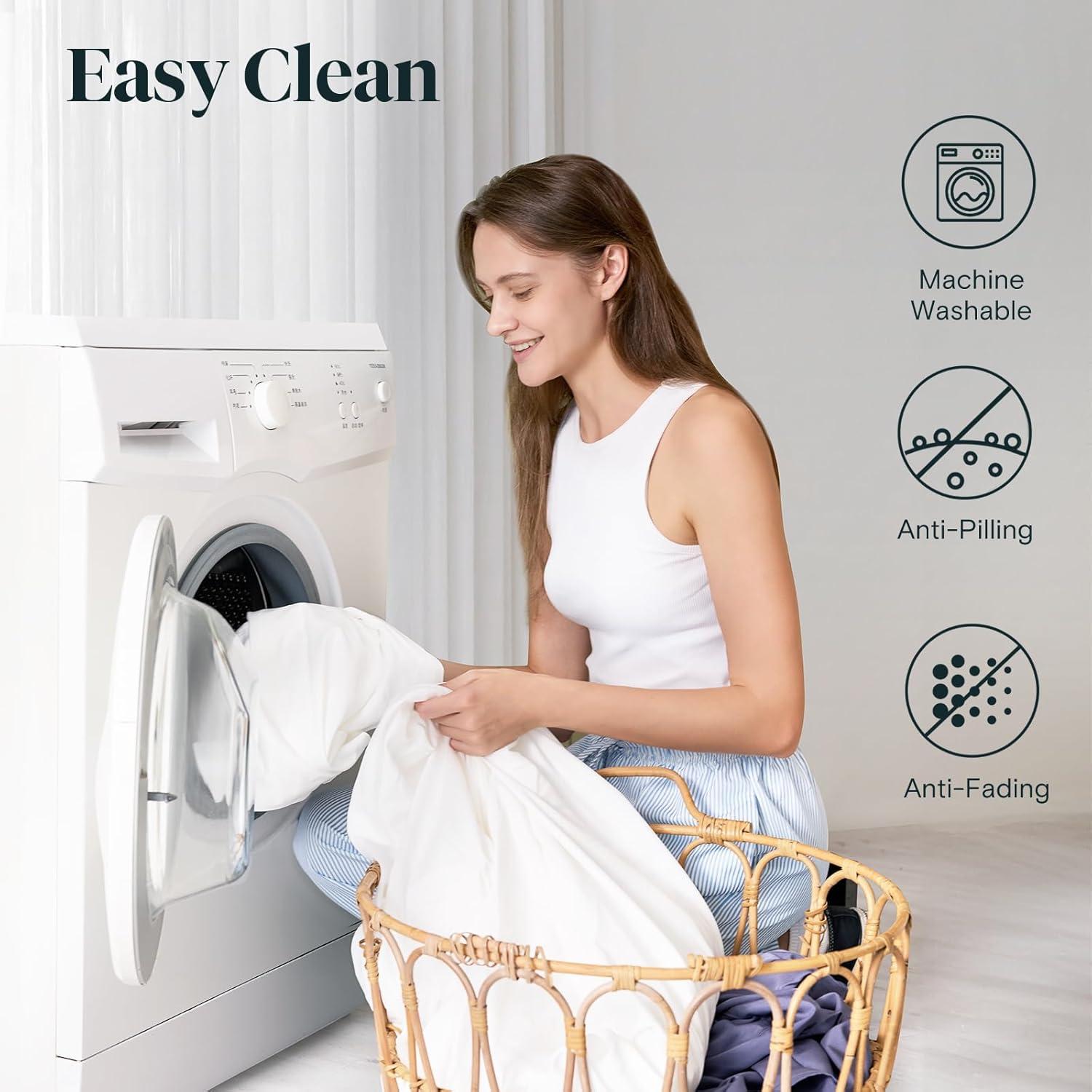 Juego de Sábanas Queen LuxClub 100% Viscosa de Bambú, 4 Piezas