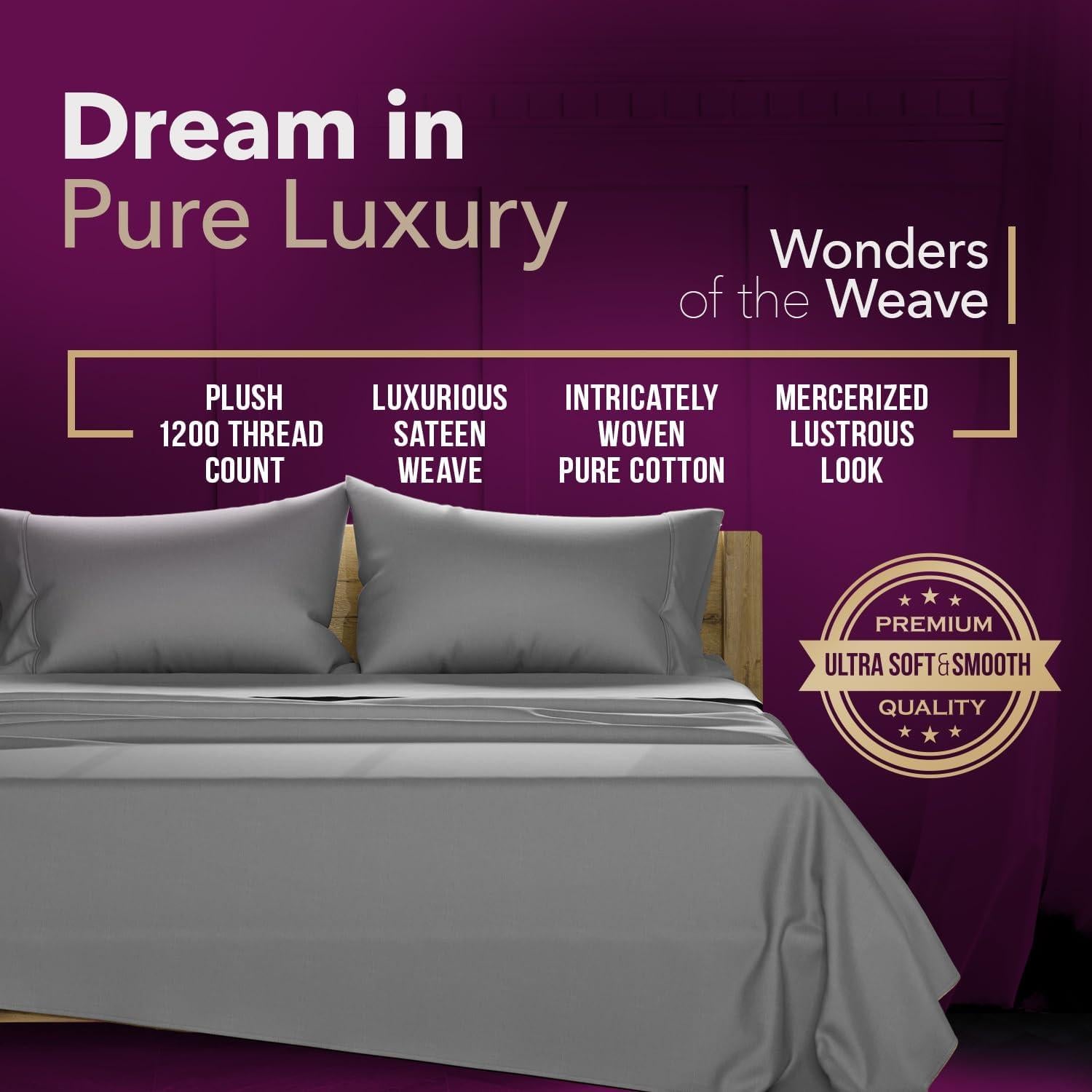 Juego de Sábanas King 100% Algodón Egipcio 1200 Hilos Texas Linen Co.