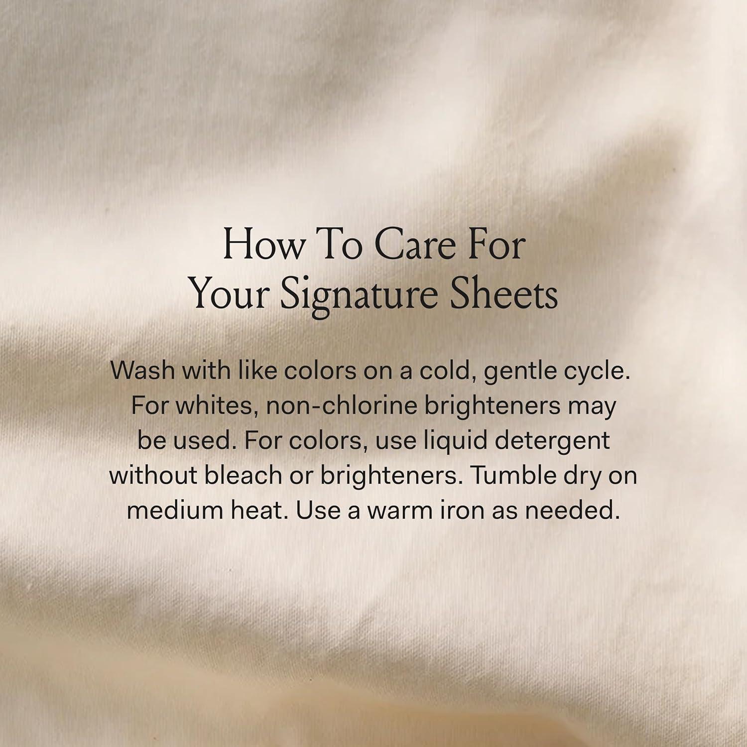 Juego de Sábanas Doble BOLL & BRANCH 100% Algodón Orgánico Blanco