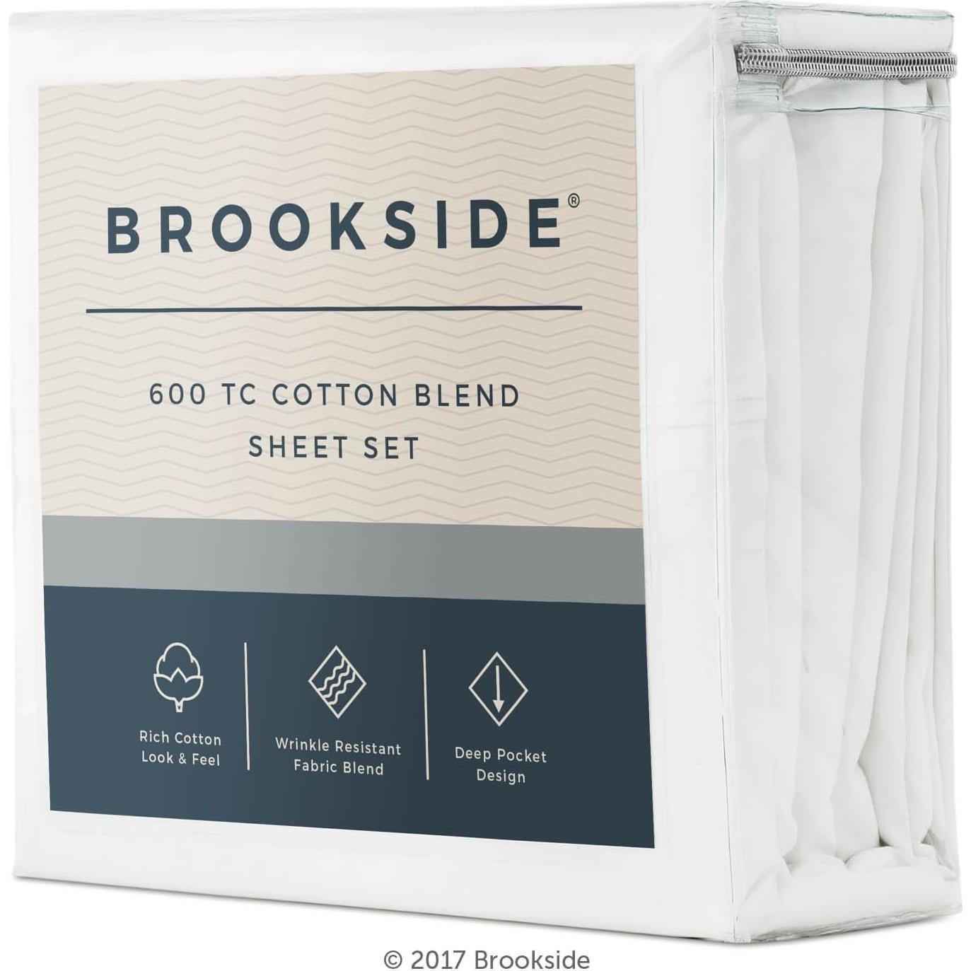 Conjunto de Sábanas Brookside - Algodón Mezcla - California King - Blanco