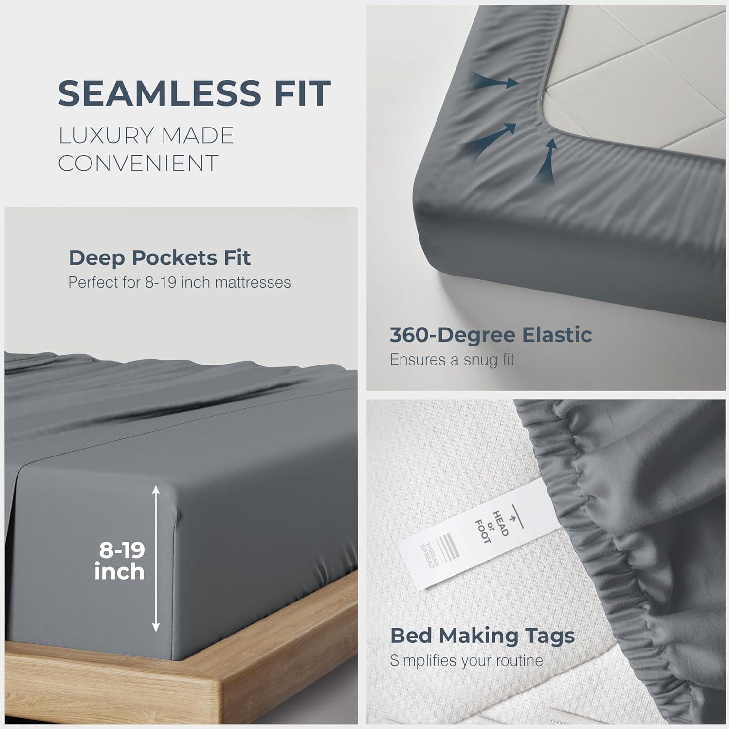 Juego de Sábanas King Size Thread Spread 100% Algodón Egipcio 1500 Hilos