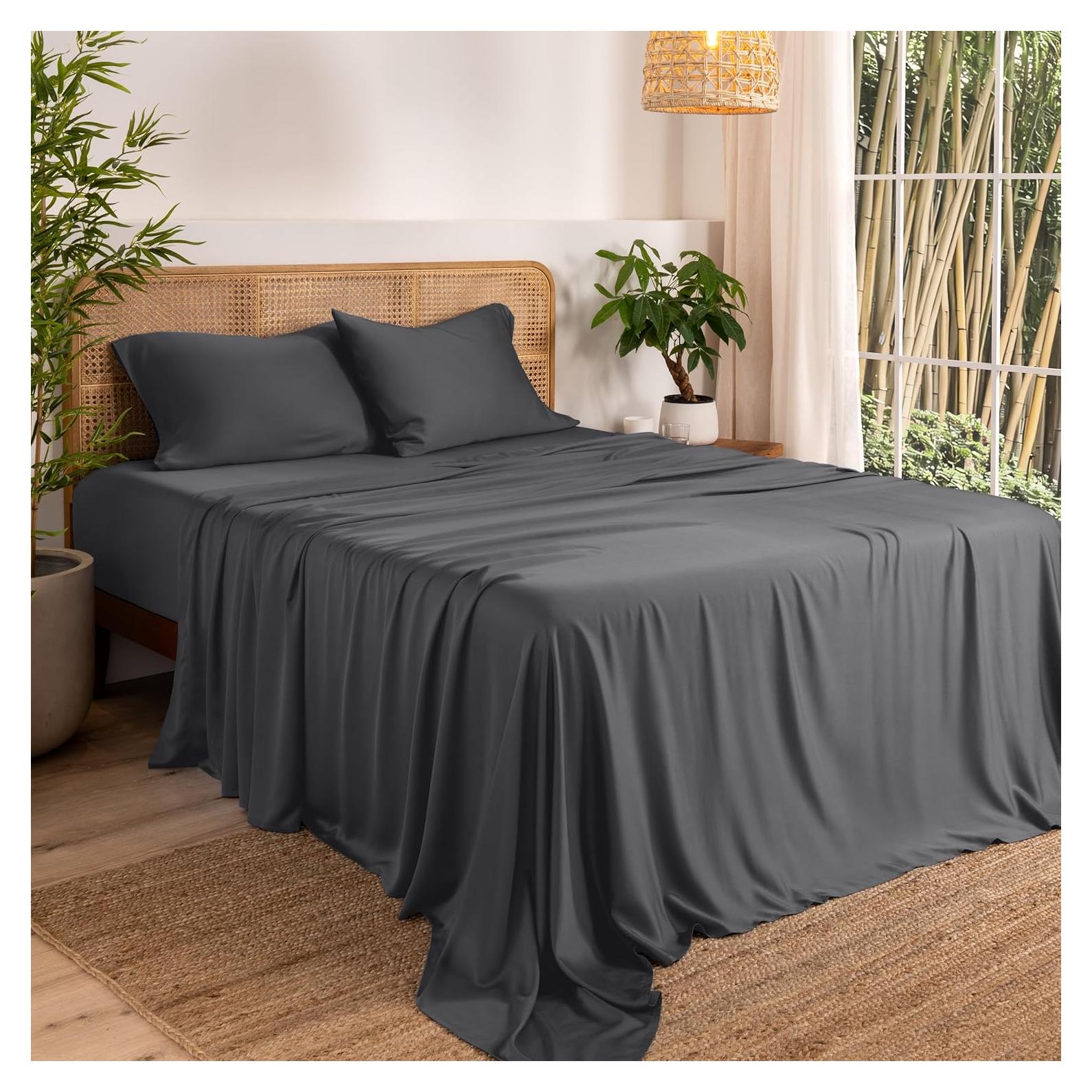 Conjunto de Sábanas 5 Piezas Bare Home Reina Dividida Gris