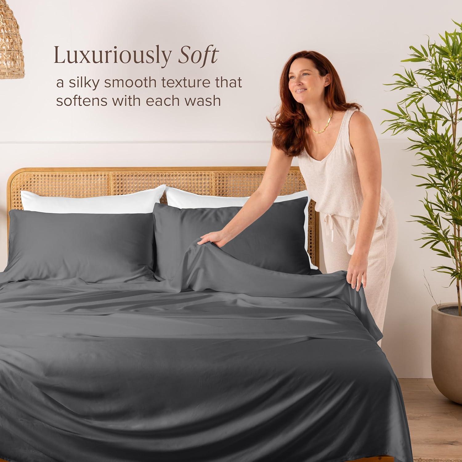 Conjunto de Sábanas 5 Piezas Bare Home Reina Dividida Gris