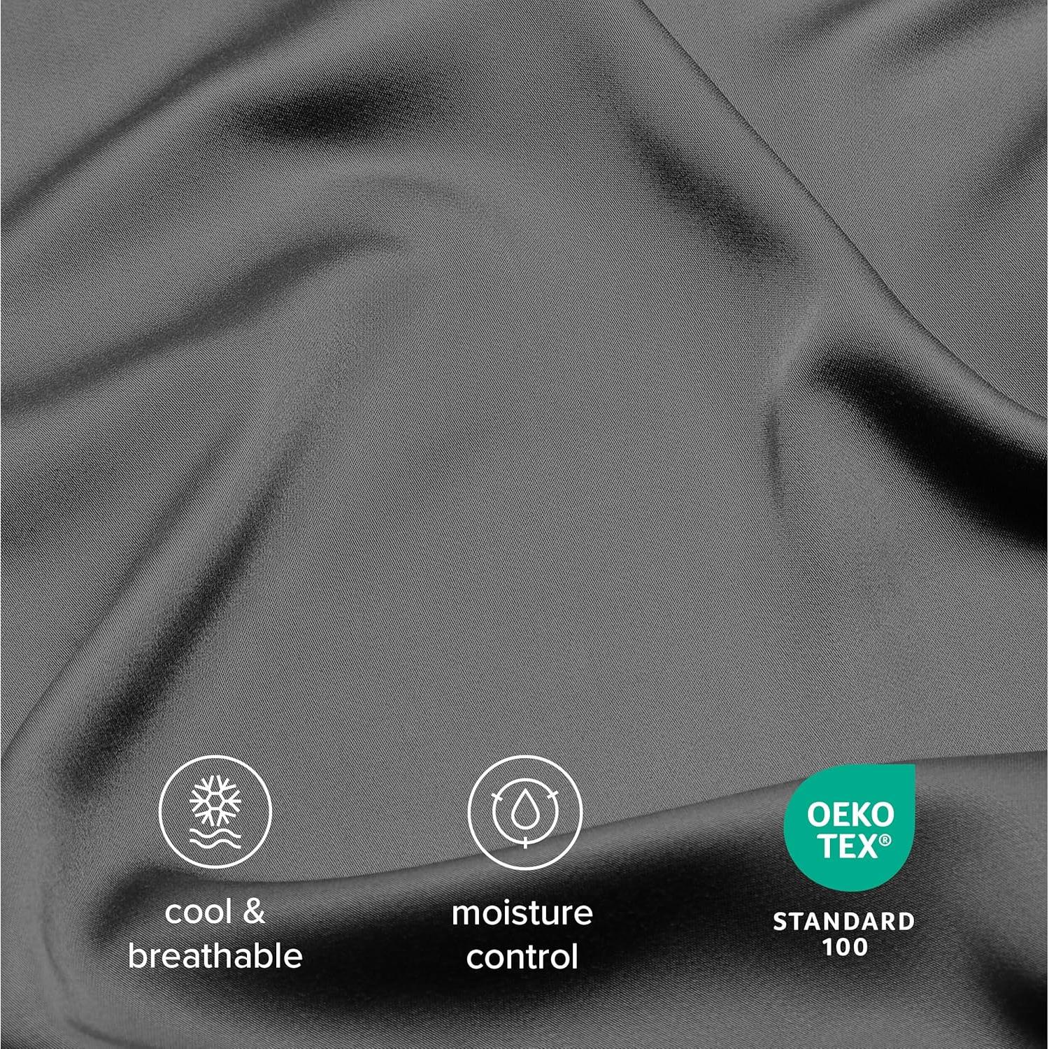 Conjunto de Sábanas 5 Piezas Bare Home Reina Dividida Gris