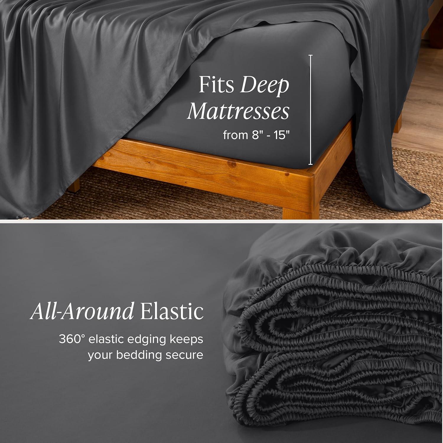 Conjunto de Sábanas 5 Piezas Bare Home Reina Dividida Gris