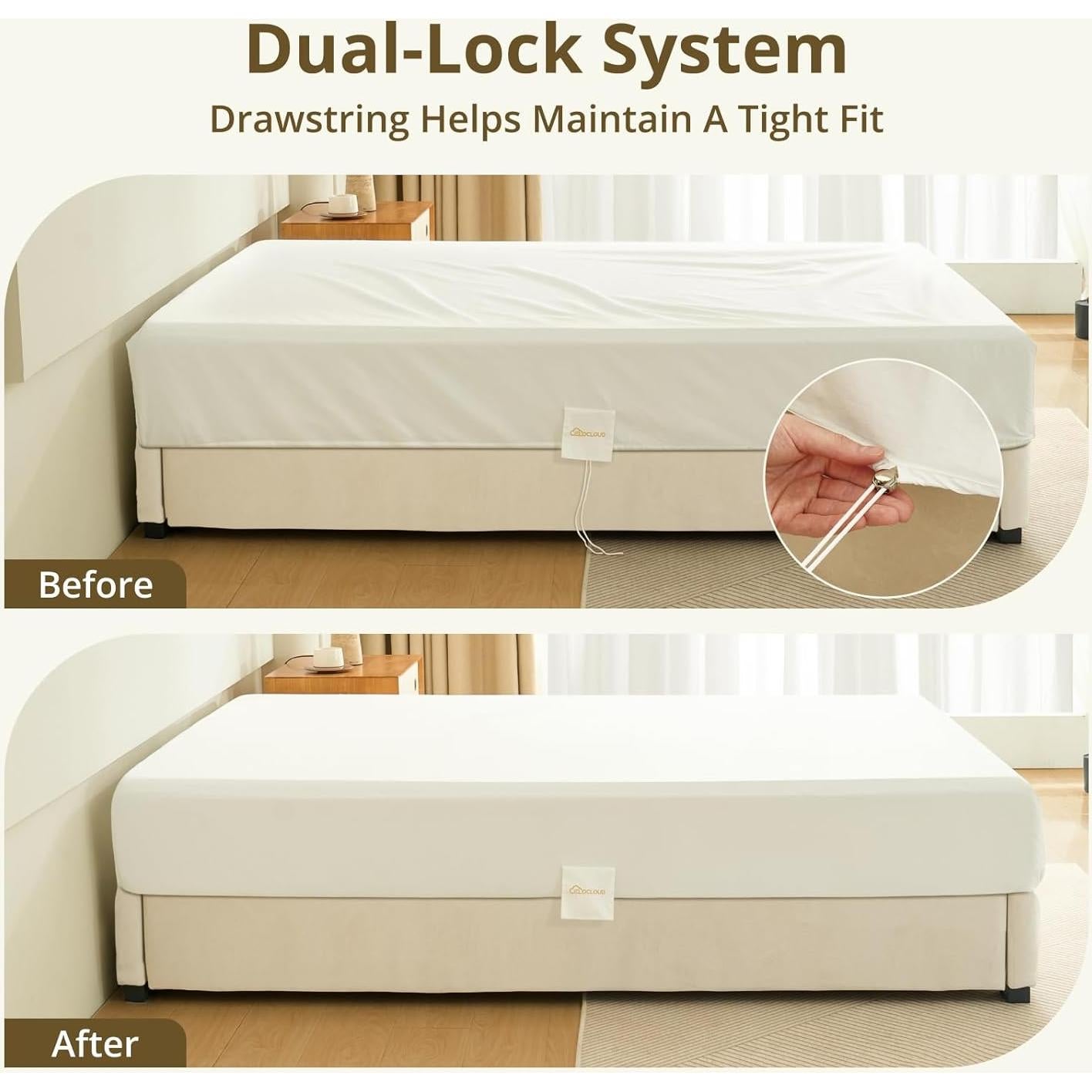 Juego de Sábanas Queen CieloCloud 100% Algodón 4PCS 1000 Hilos