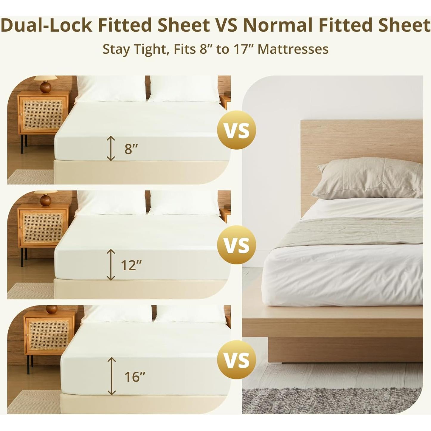 Juego de Sábanas Queen CieloCloud 100% Algodón 4PCS 1000 Hilos