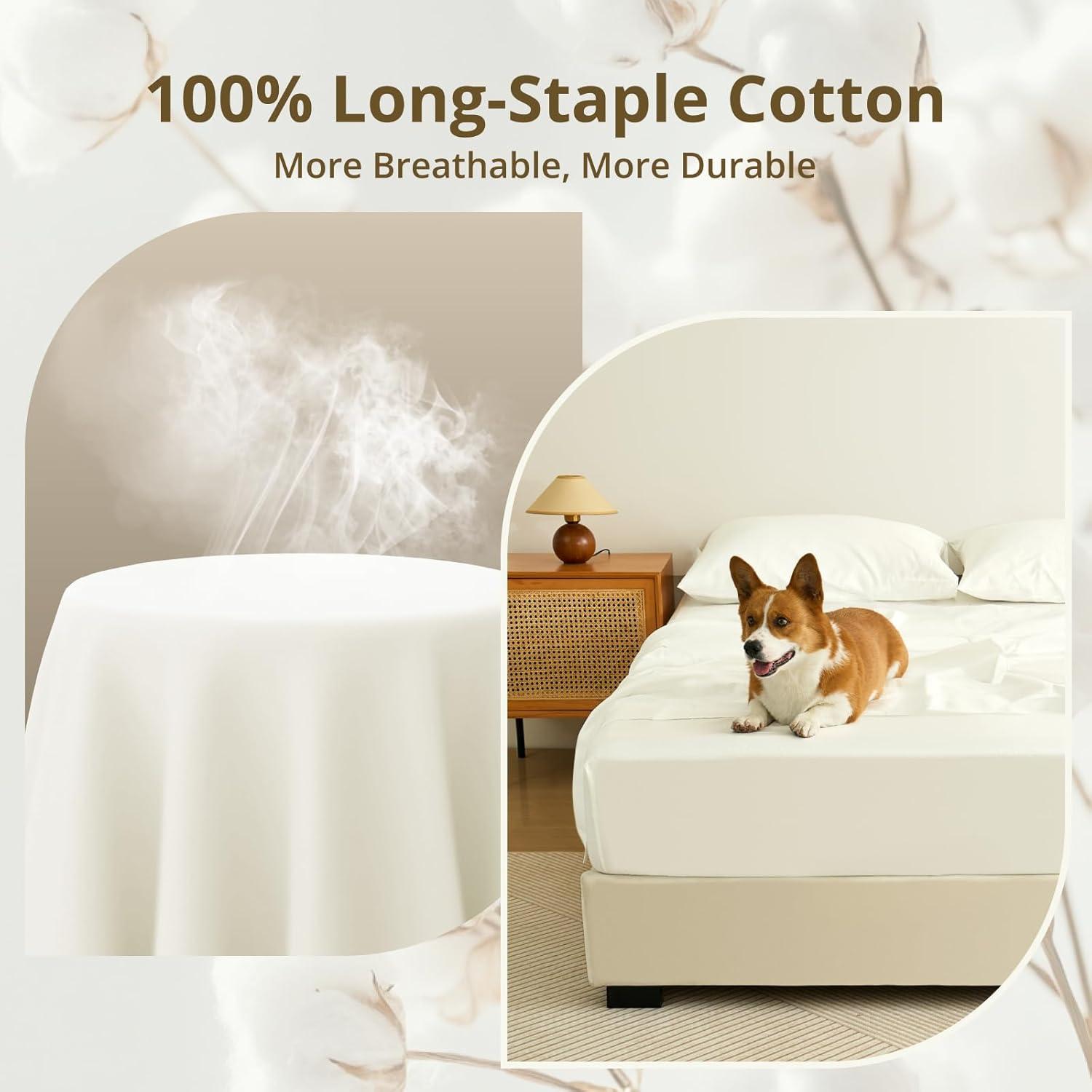 Juego de Sábanas Queen CieloCloud 100% Algodón 4PCS 1000 Hilos