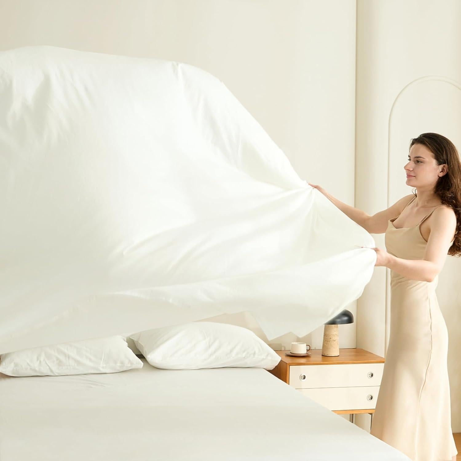 Juego de Sábanas Queen CieloCloud 100% Algodón 4PCS 1000 Hilos