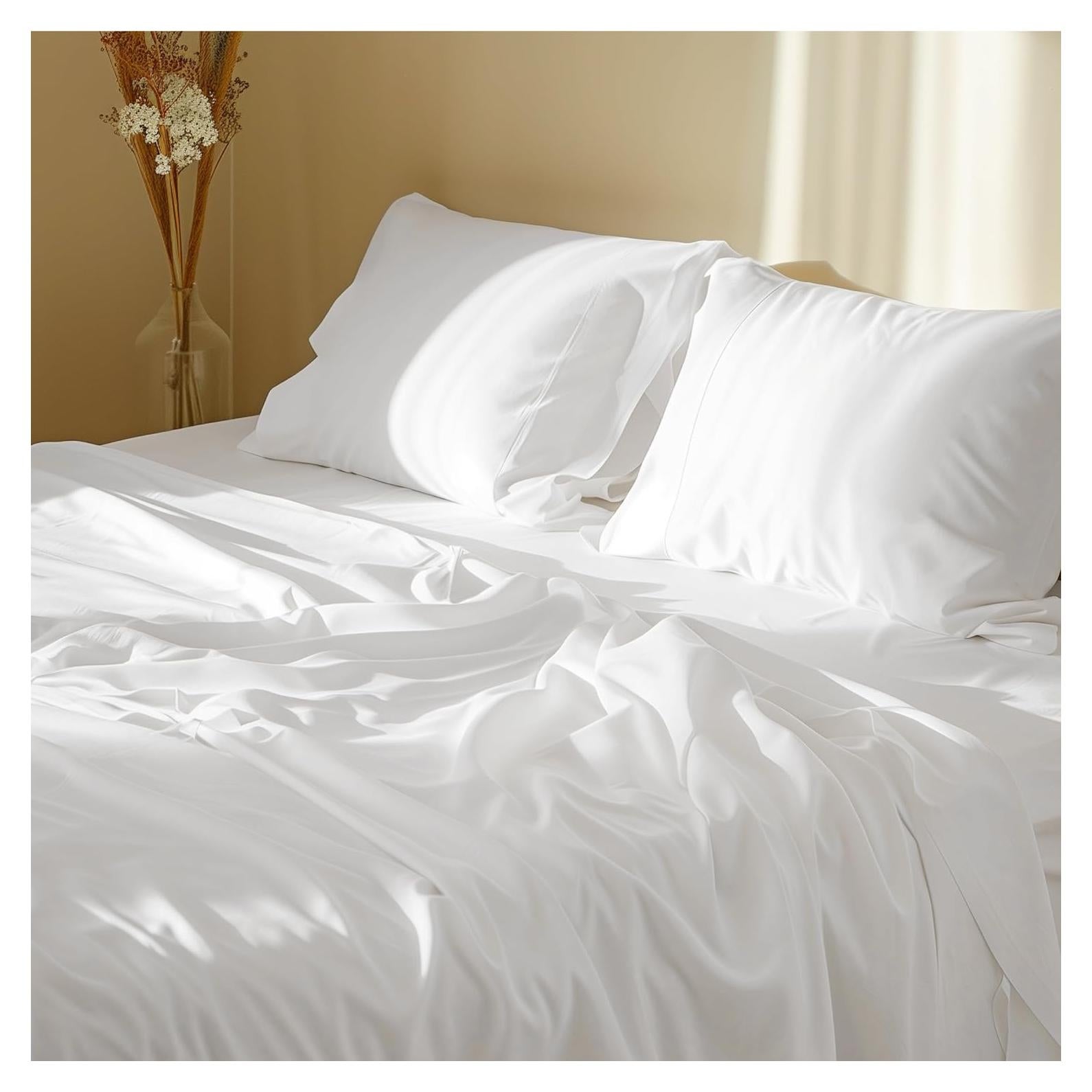 Juego de Sábanas Queen Bedsure 100% Algodón Transpirable 4 Piezas