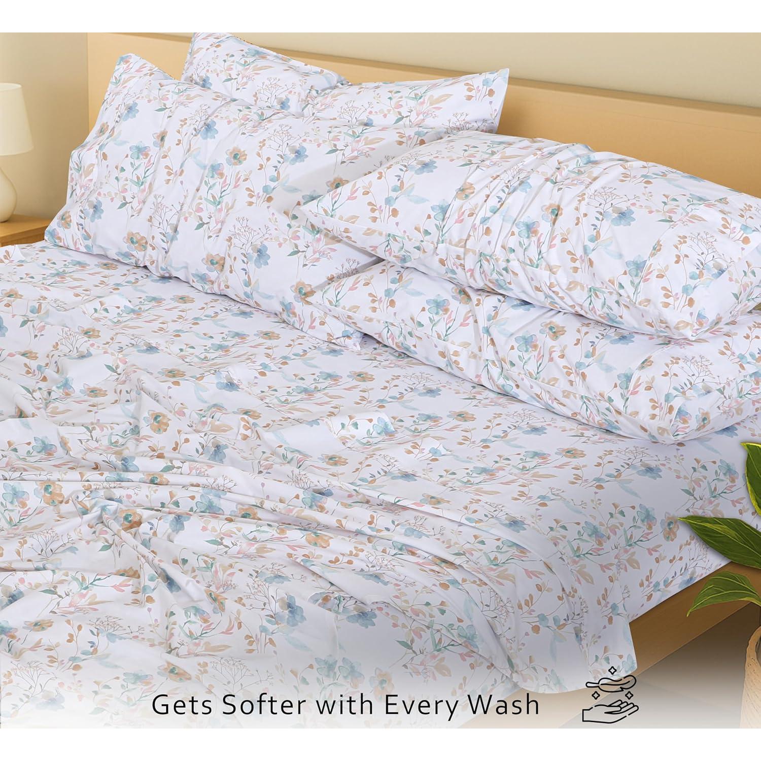 Juego de Sábanas King RUVANTI 100% Algodón Natural 6 Piezas