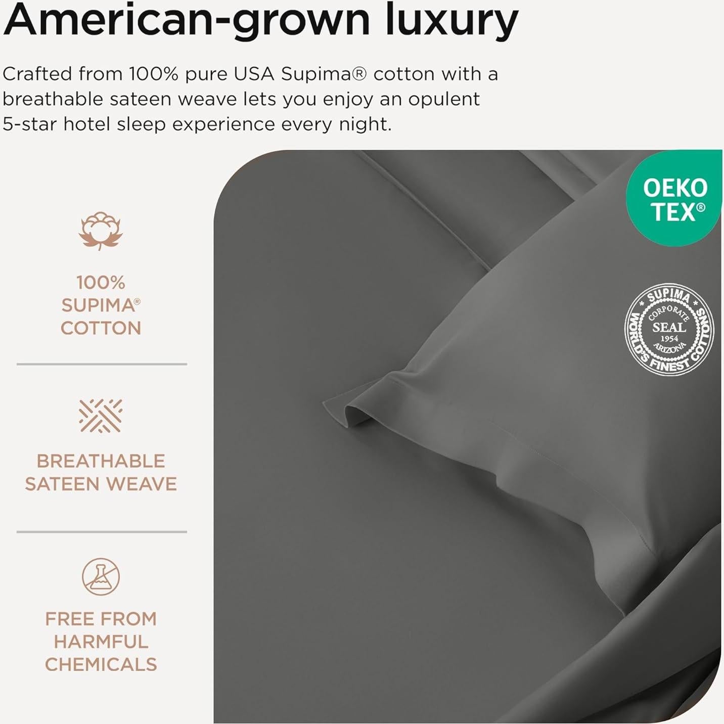 Sábanas de lujo Threadmill 1000 hilos Algodón Supima California King