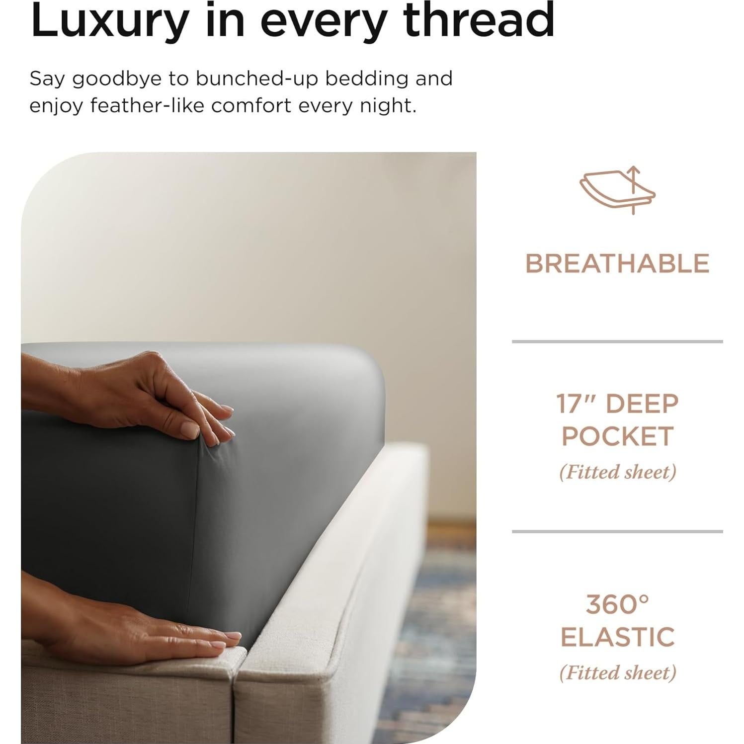 Sábanas de lujo Threadmill 1000 hilos Algodón Supima California King