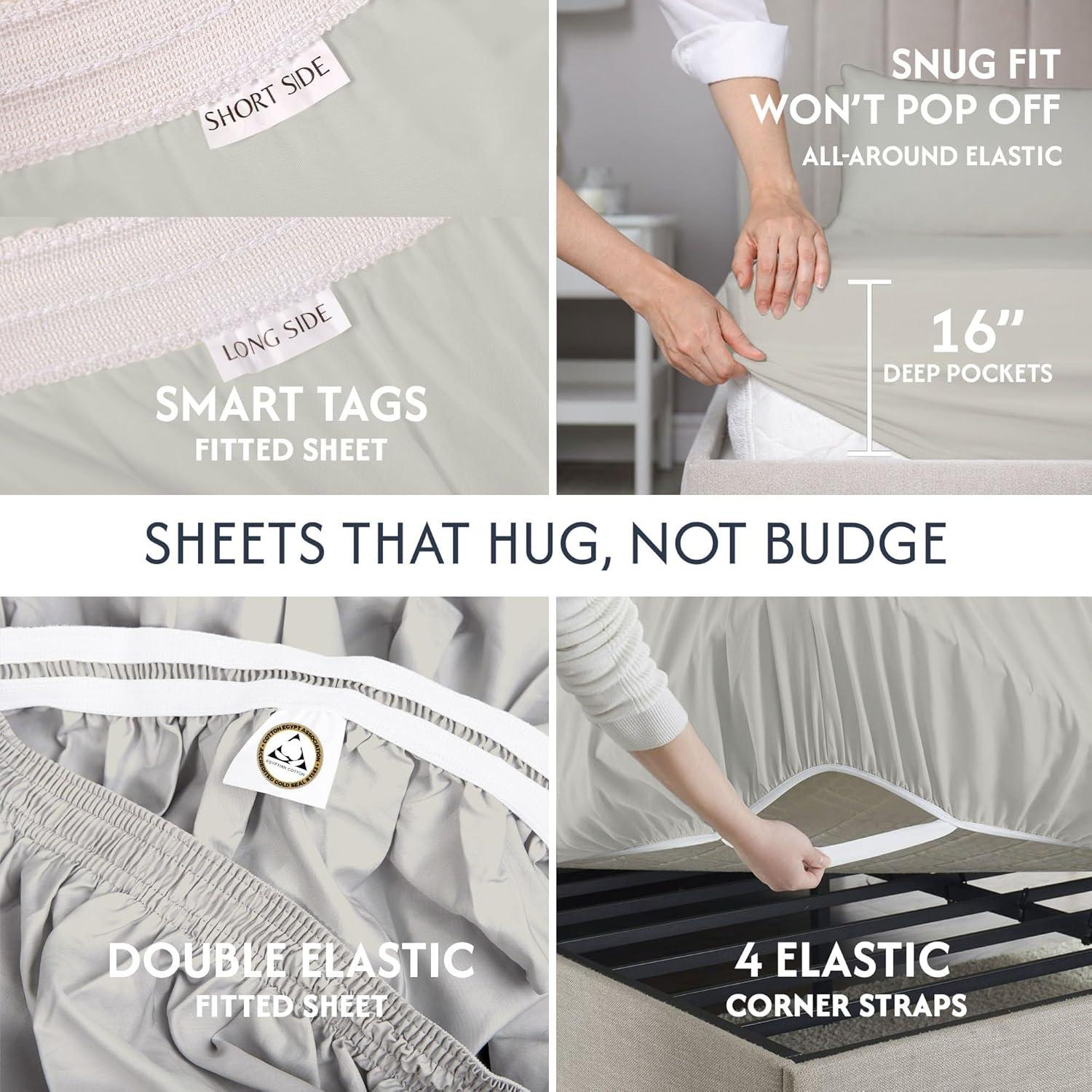 Sábanas Queen 100% Algodón Egipcio Sweave 400 Hilos Transpirables