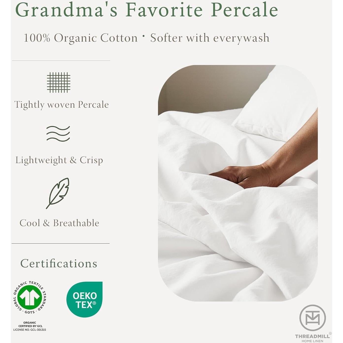 Sábanas de Algodón Orgánico Threadmill King Size 4 Piezas