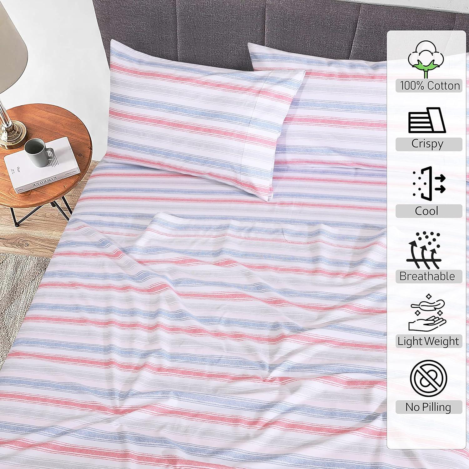 Juego de Sábanas King RUVANTI 100% Algodón Percale 4 Piezas