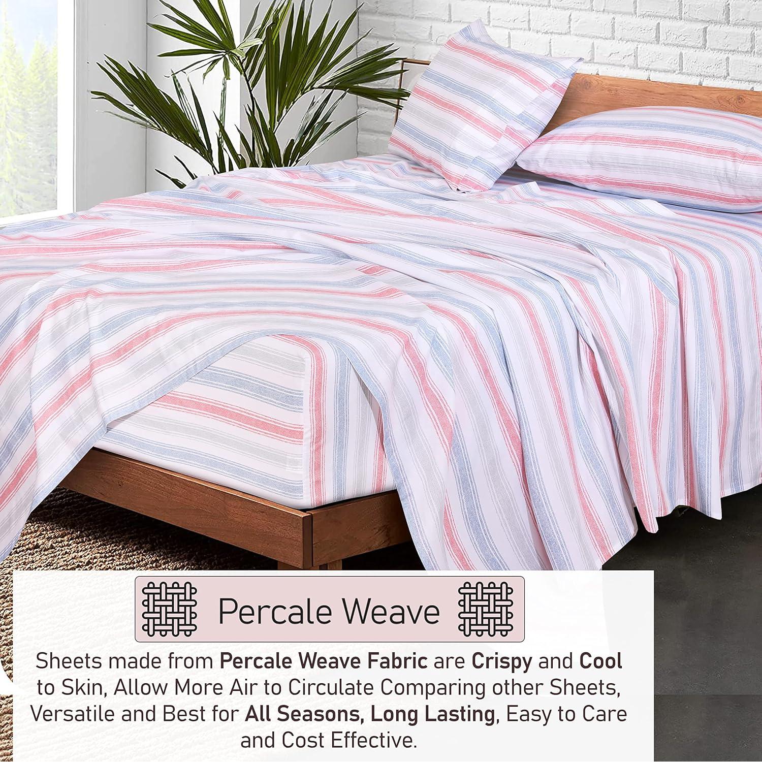 Juego de Sábanas King RUVANTI 100% Algodón Percale 4 Piezas