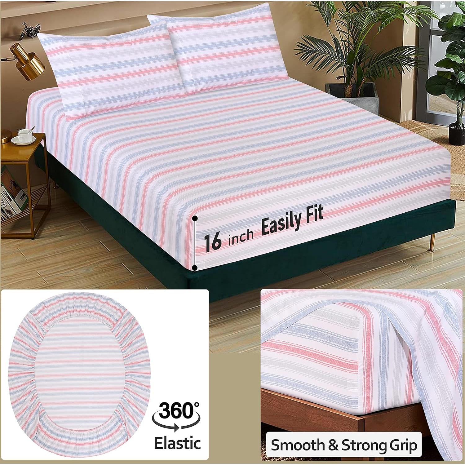 Juego de Sábanas King RUVANTI 100% Algodón Percale 4 Piezas