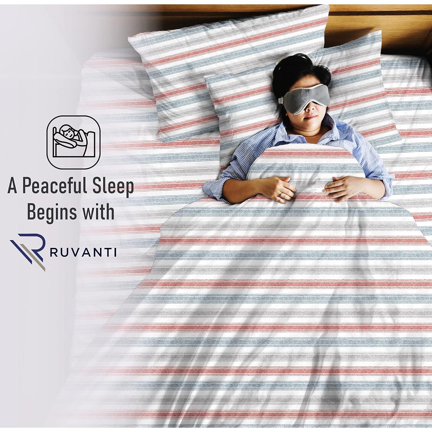 Juego de Sábanas King RUVANTI 100% Algodón Percale 4 Piezas