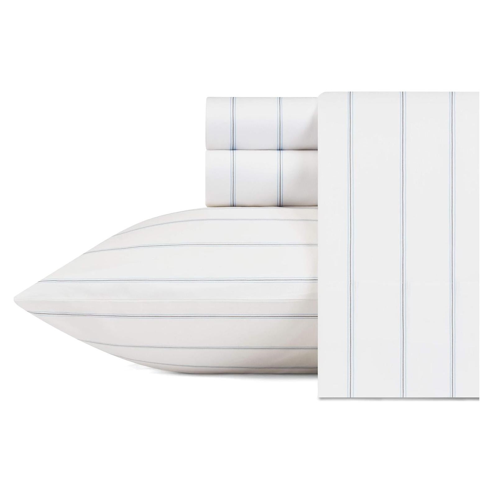 Juego de Sábanas Queen Nautica 100% Algodón Percale T200 Azul Claro