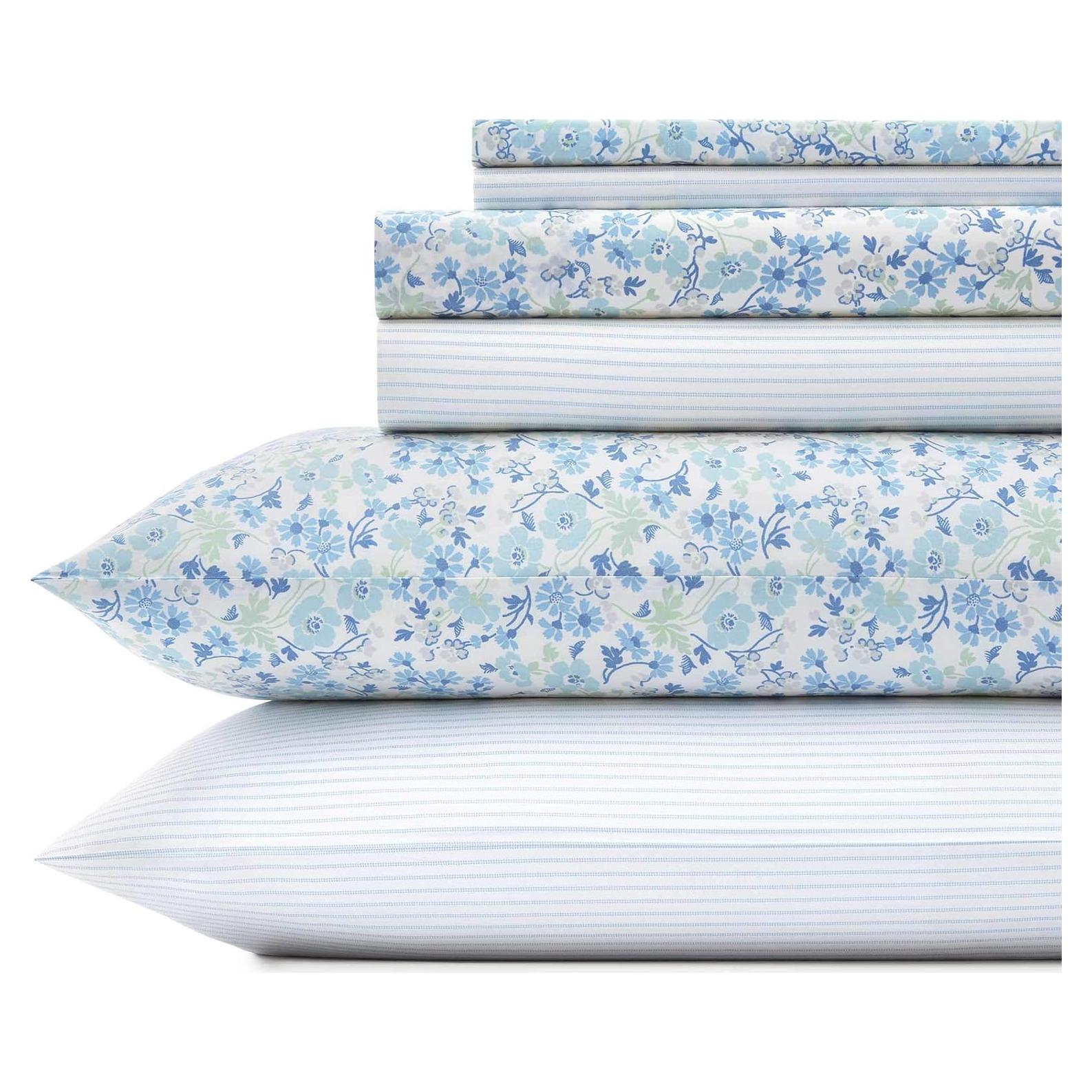 Juego de Sábanas Reina 6 Piezas Laura Ashley Algodón Percale Jaynie