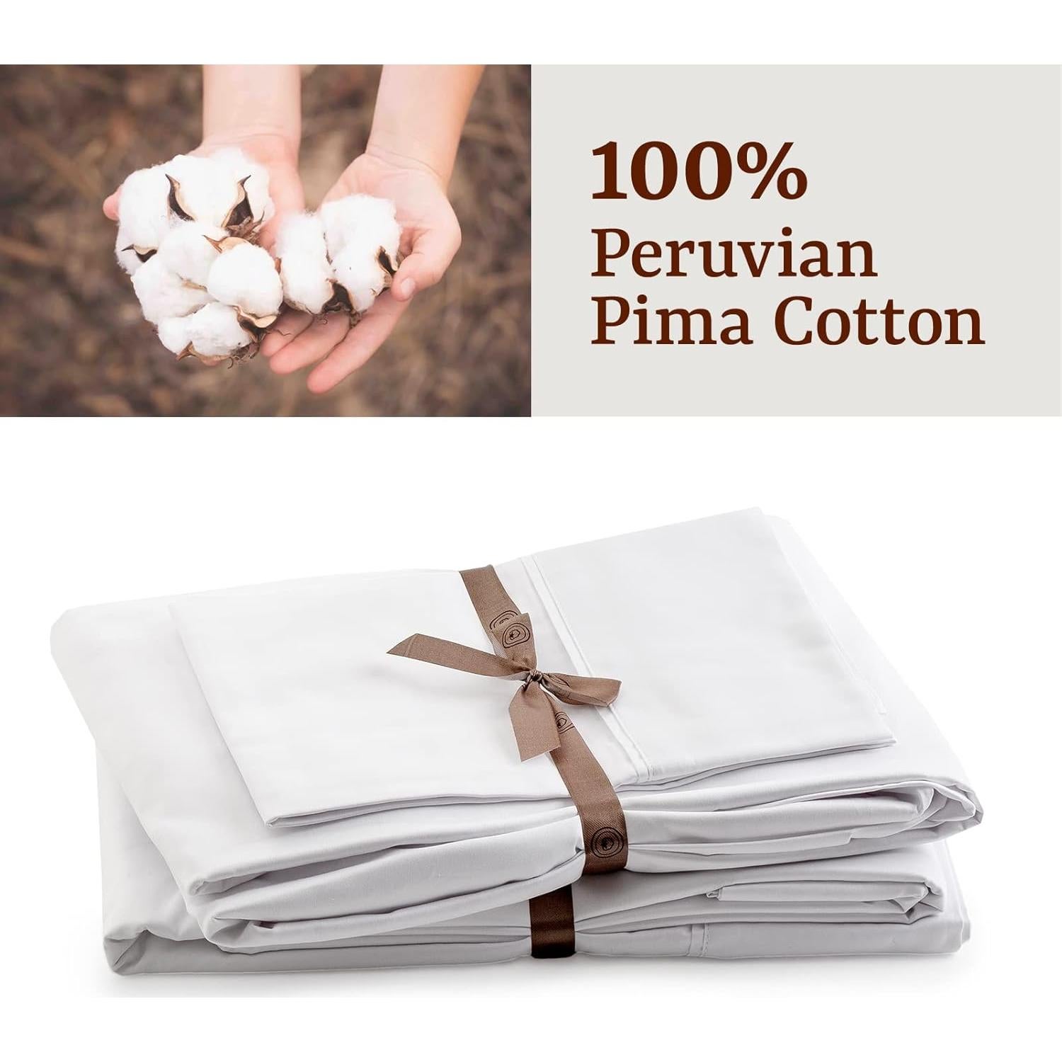 Juego de Sábanas King Peru Pima 4 Piezas 100% Algodón 415 Hilos