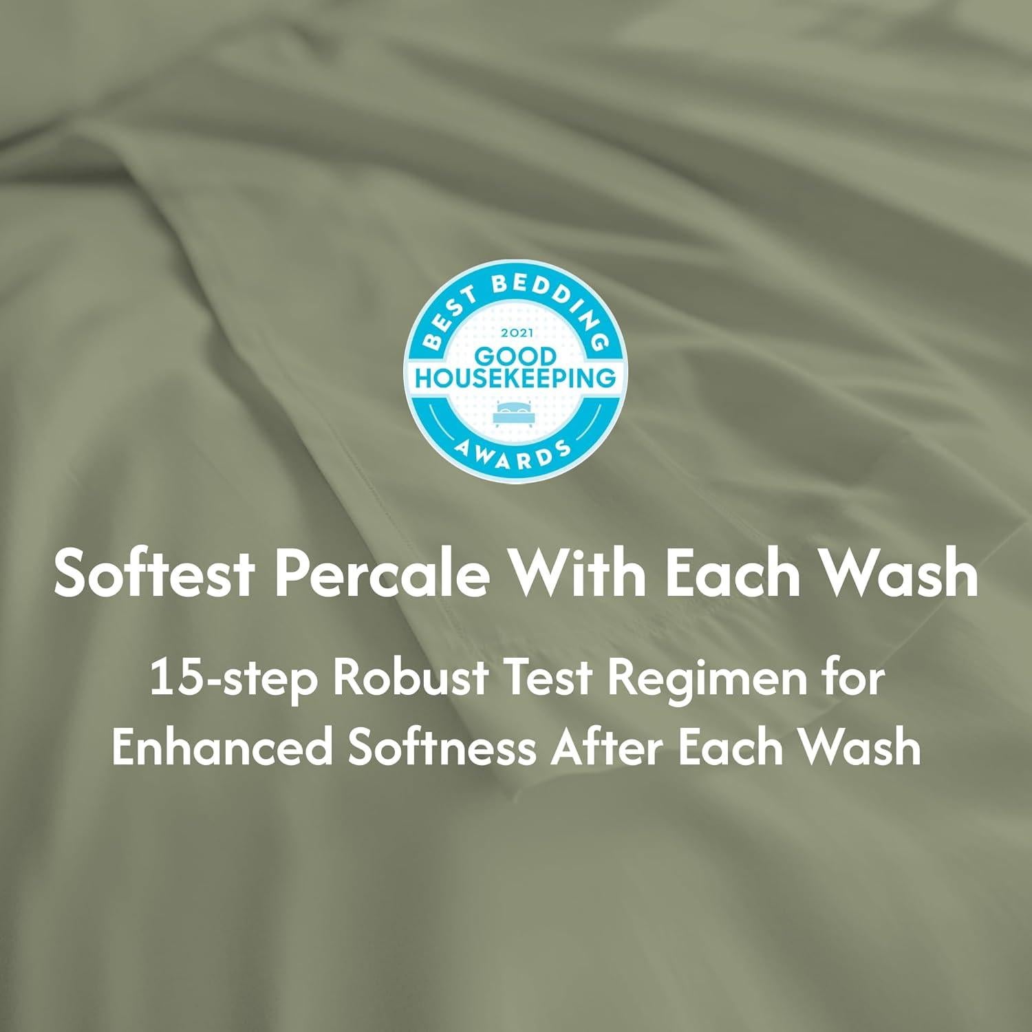 Sábanas de Percal 100% Algodón Individual Sweave Verde Salvia