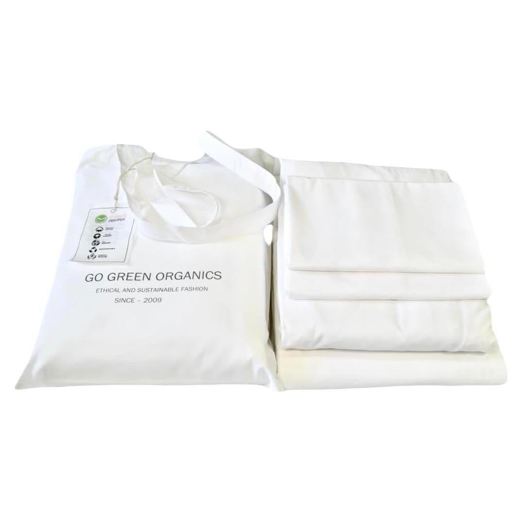 Juego de Sábanas de Percal Algodón Orgánico GO GREEN Reina