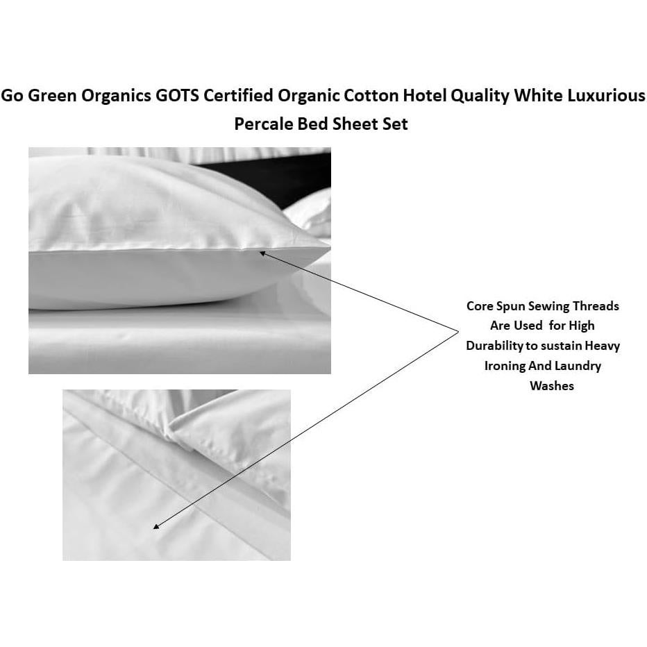 Juego de Sábanas de Percal Algodón Orgánico GO GREEN Reina