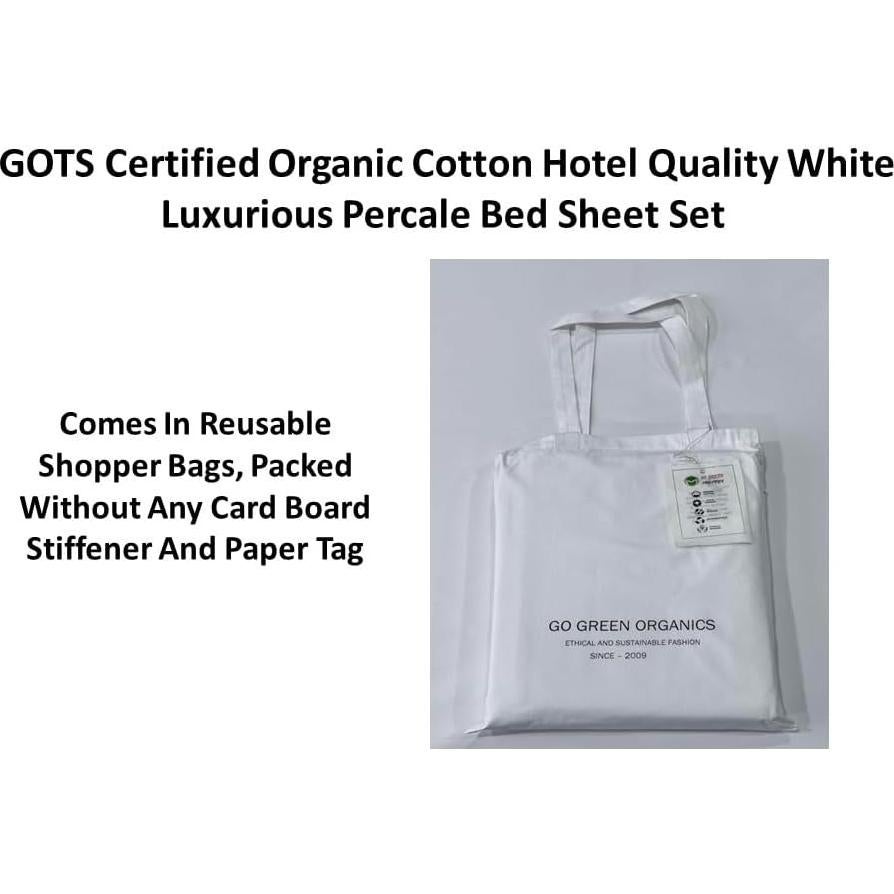 Juego de Sábanas de Percal Algodón Orgánico GO GREEN Reina