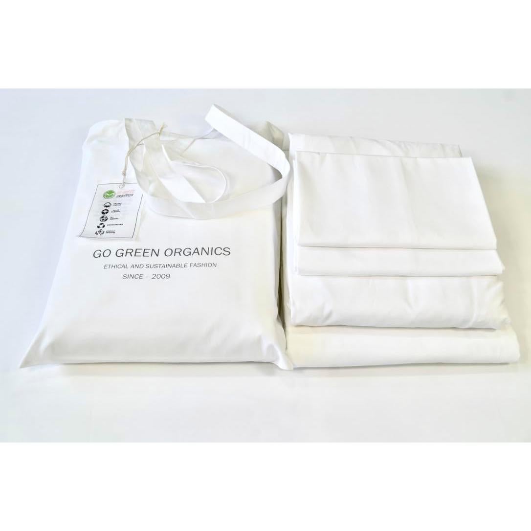 Juego de Sábanas de Percal Algodón Orgánico GO GREEN Reina