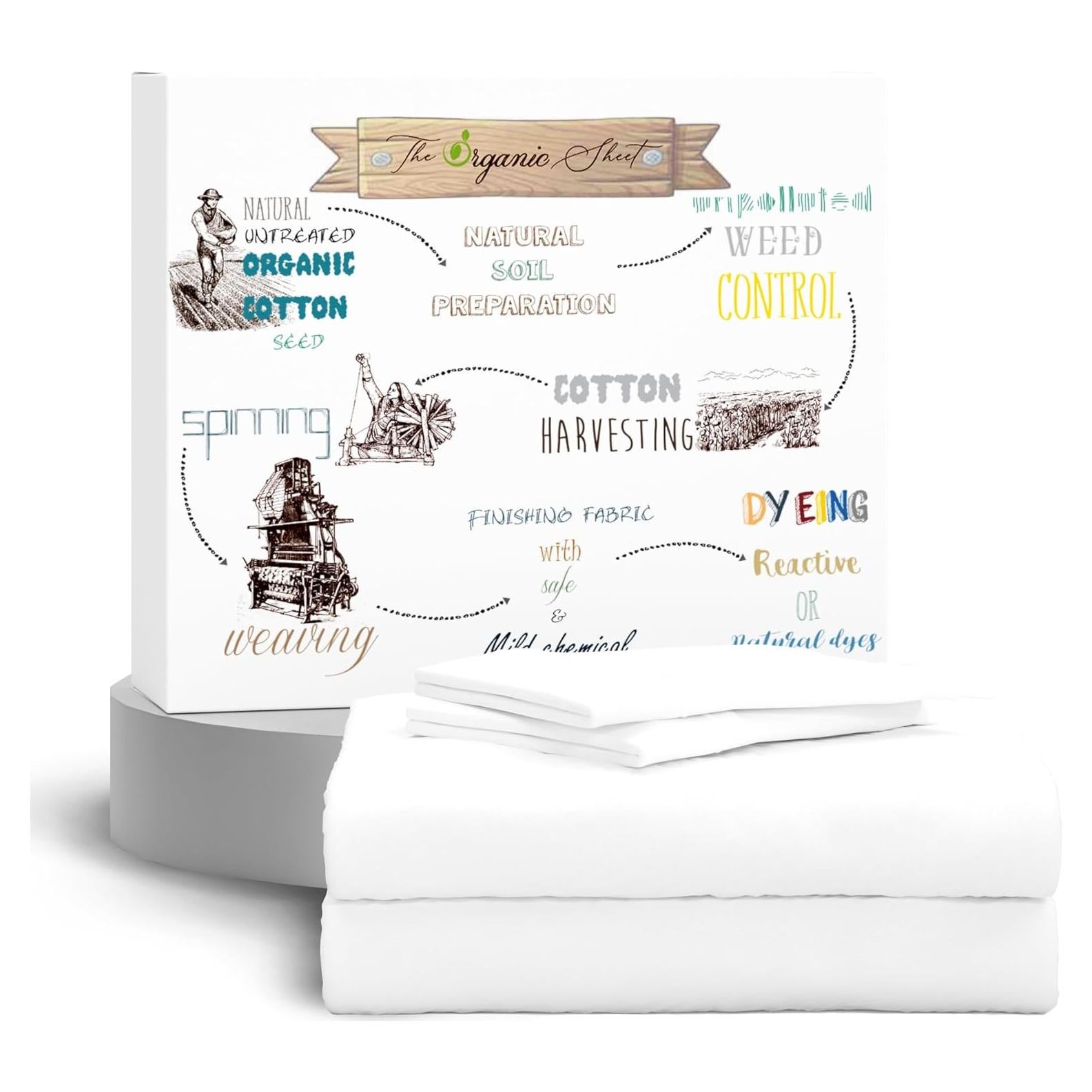 Juego de Sábanas King 100% Algodón Orgánico Elegancia Suprema