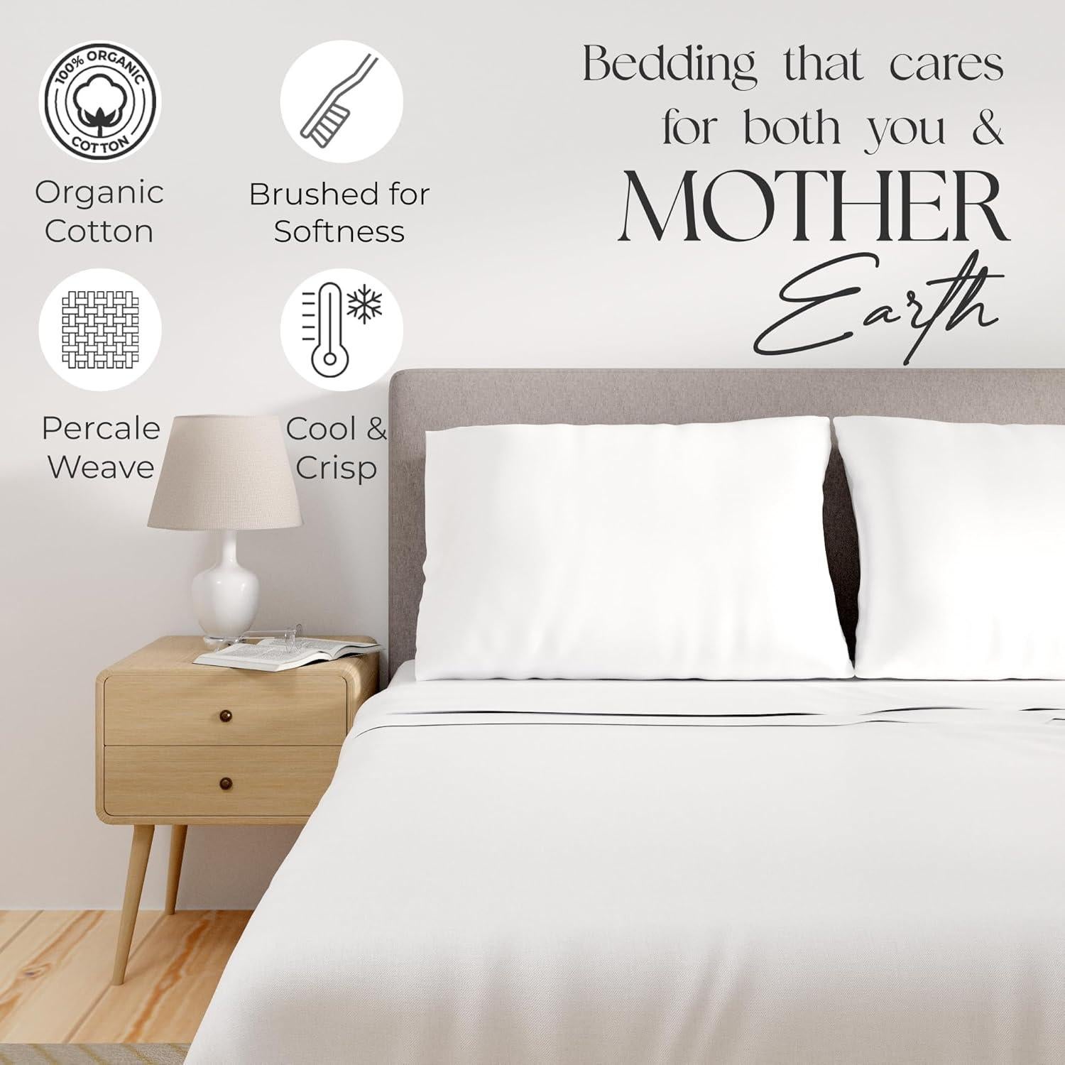 Juego de Sábanas King 100% Algodón Orgánico Elegancia Suprema