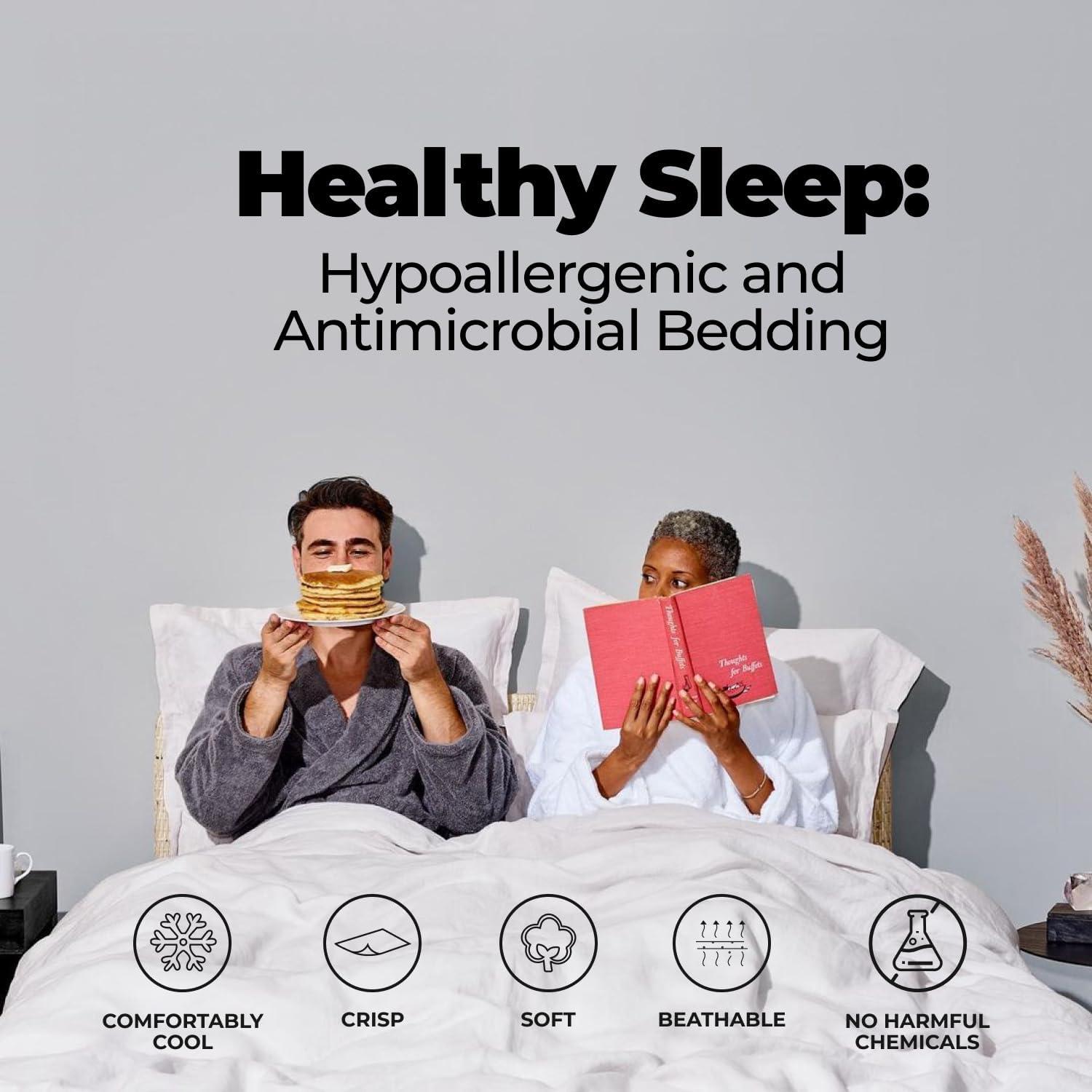 Sábanas King 100% Algodón Egipcio TLB 400 Hilos - Blanco