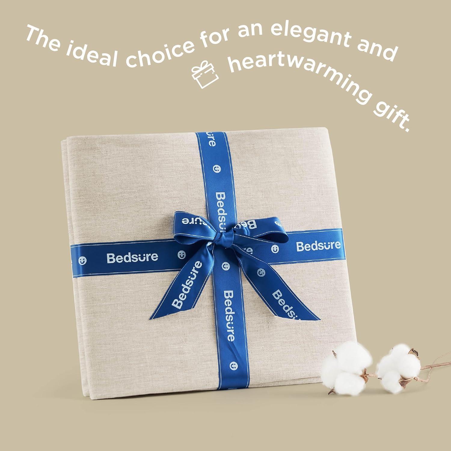 Sábanas King Bedsure de Lino y Algodón - 4 Piezas Transpirables