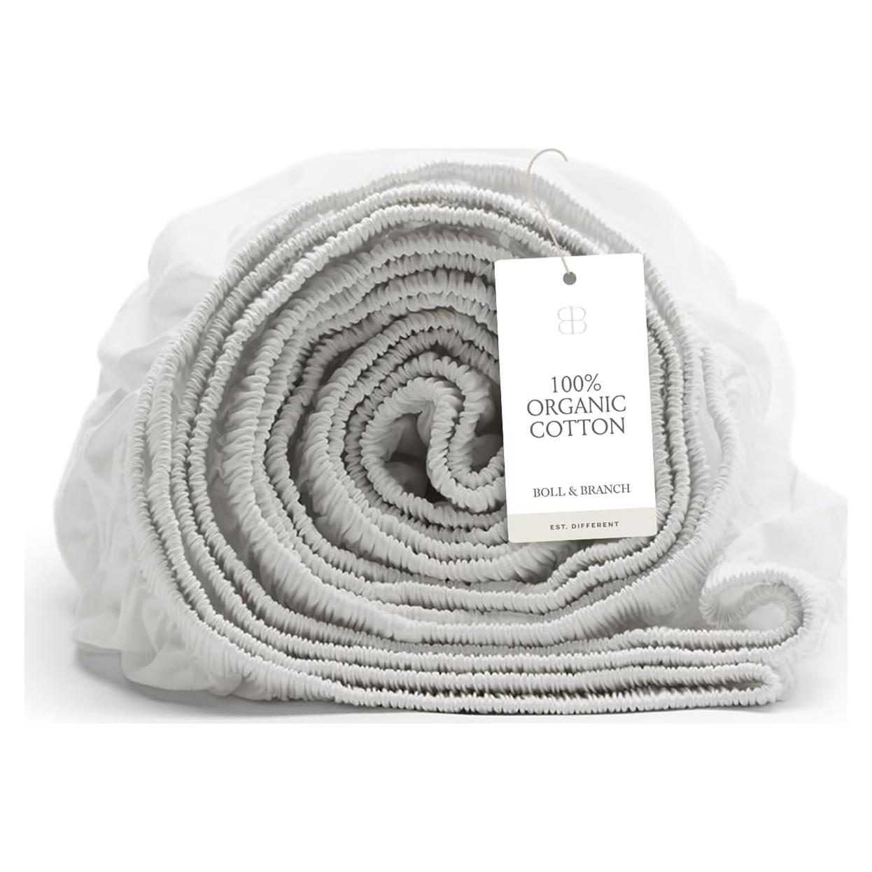 Sábana Ajustable King Boll & Branch 100% Algodón Orgánico Blanco