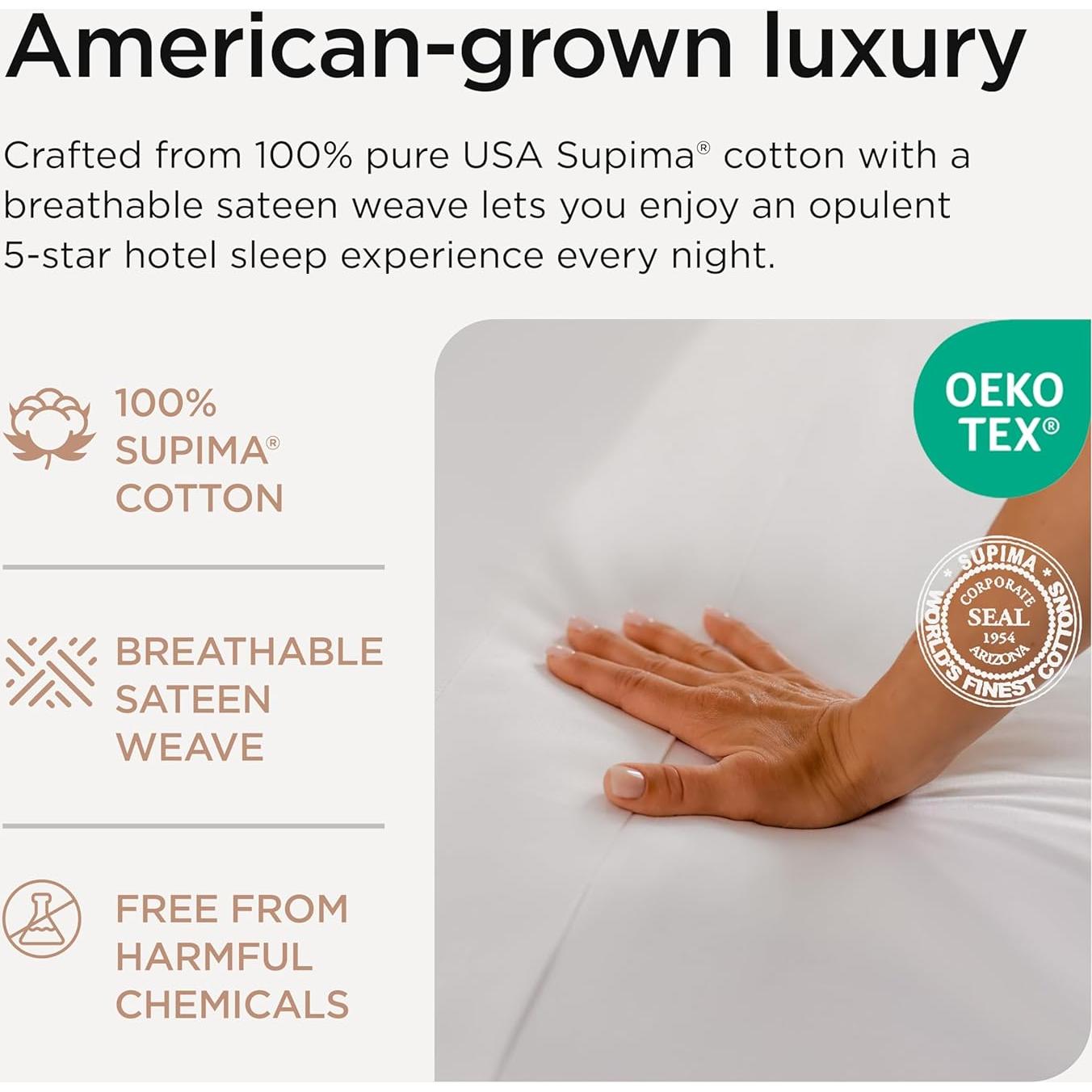 Sábanas de Algodón Supima Threadmill King 1200 Hilos - Juego 4 Piezas