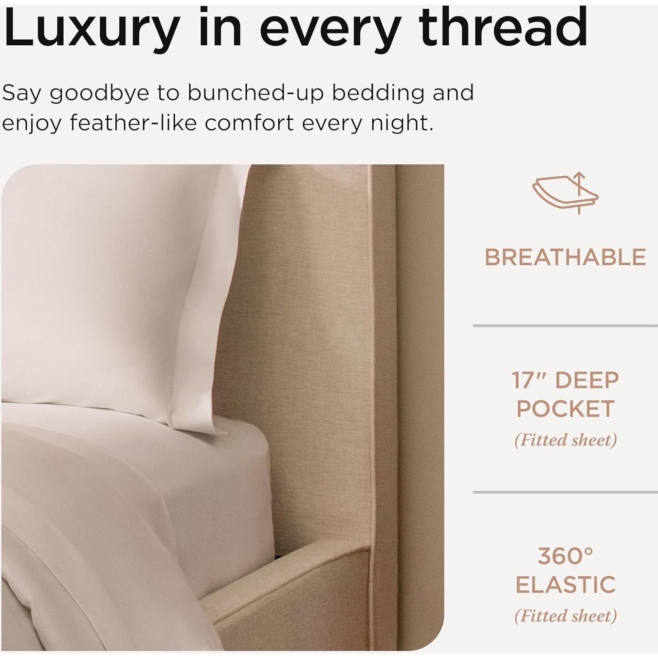 Sábanas de Algodón Supima Threadmill King 1200 Hilos - Juego 4 Piezas