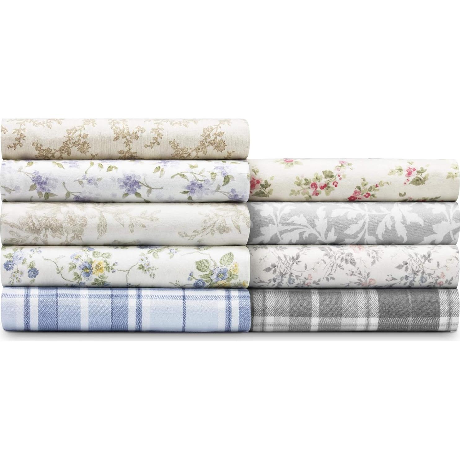 Juego de Sábanas Queen Laura Ashley Crestwood Algodón Franela