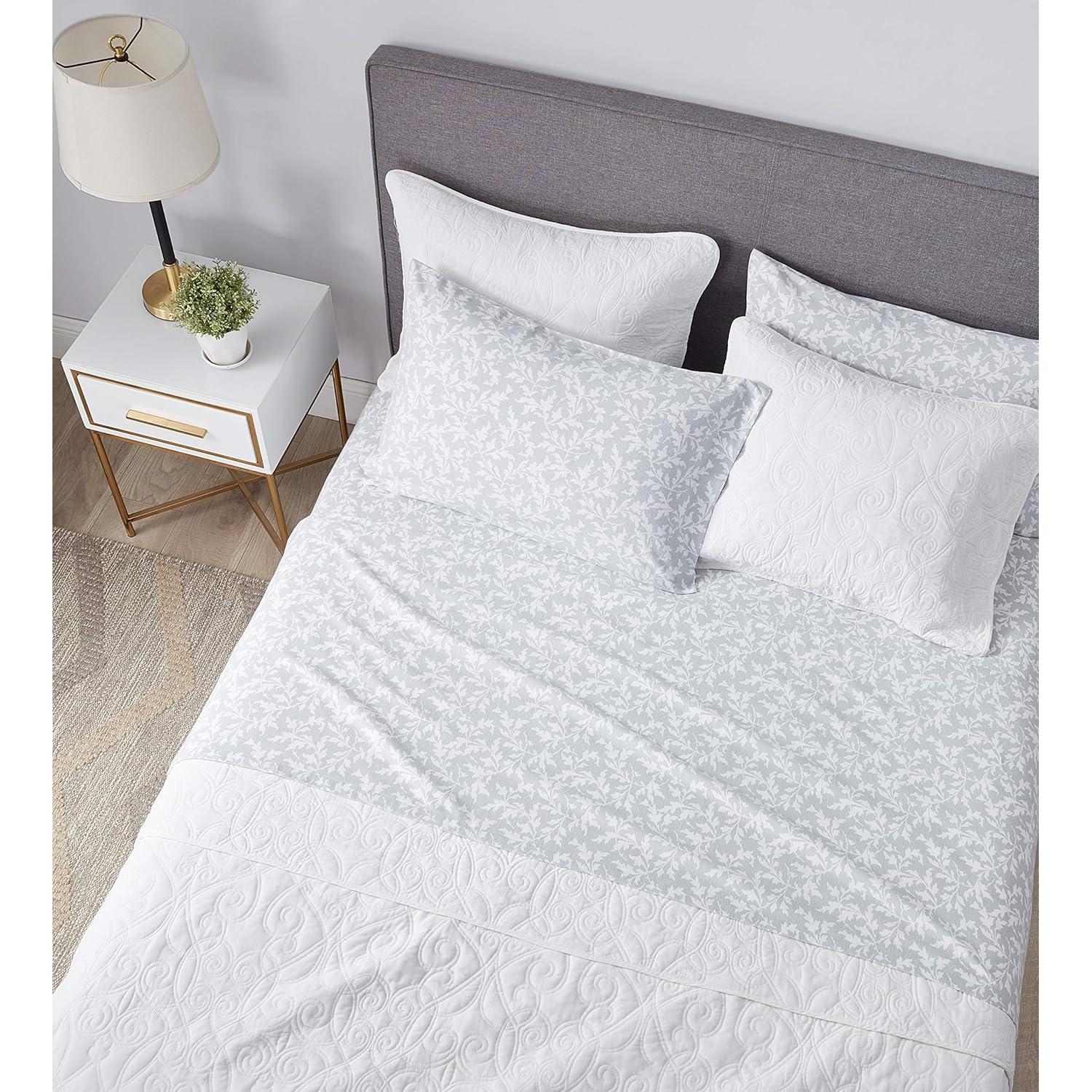 Juego de Sábanas Queen Laura Ashley Crestwood Algodón Franela