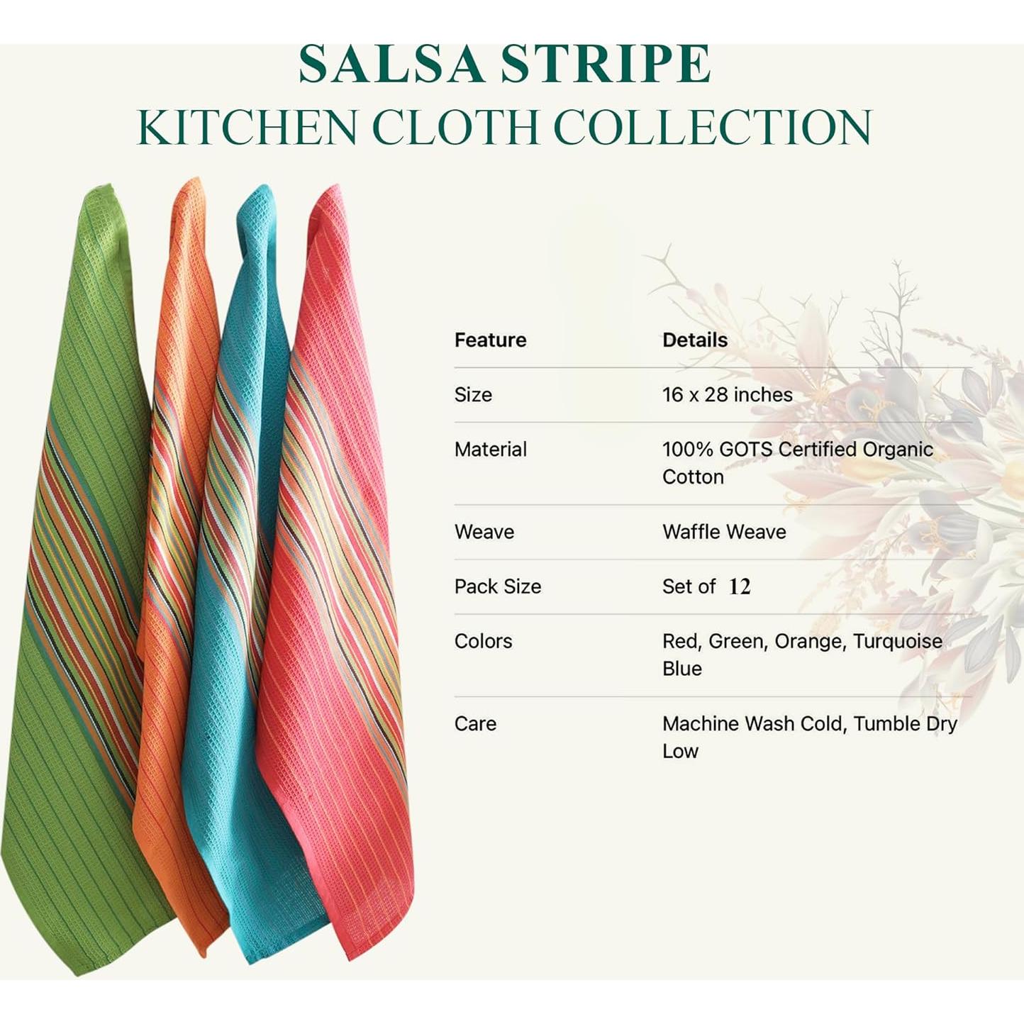 Toallas de Cocina DG Collections 100% Algodón 12 Piezas 40.6x71.1 cm