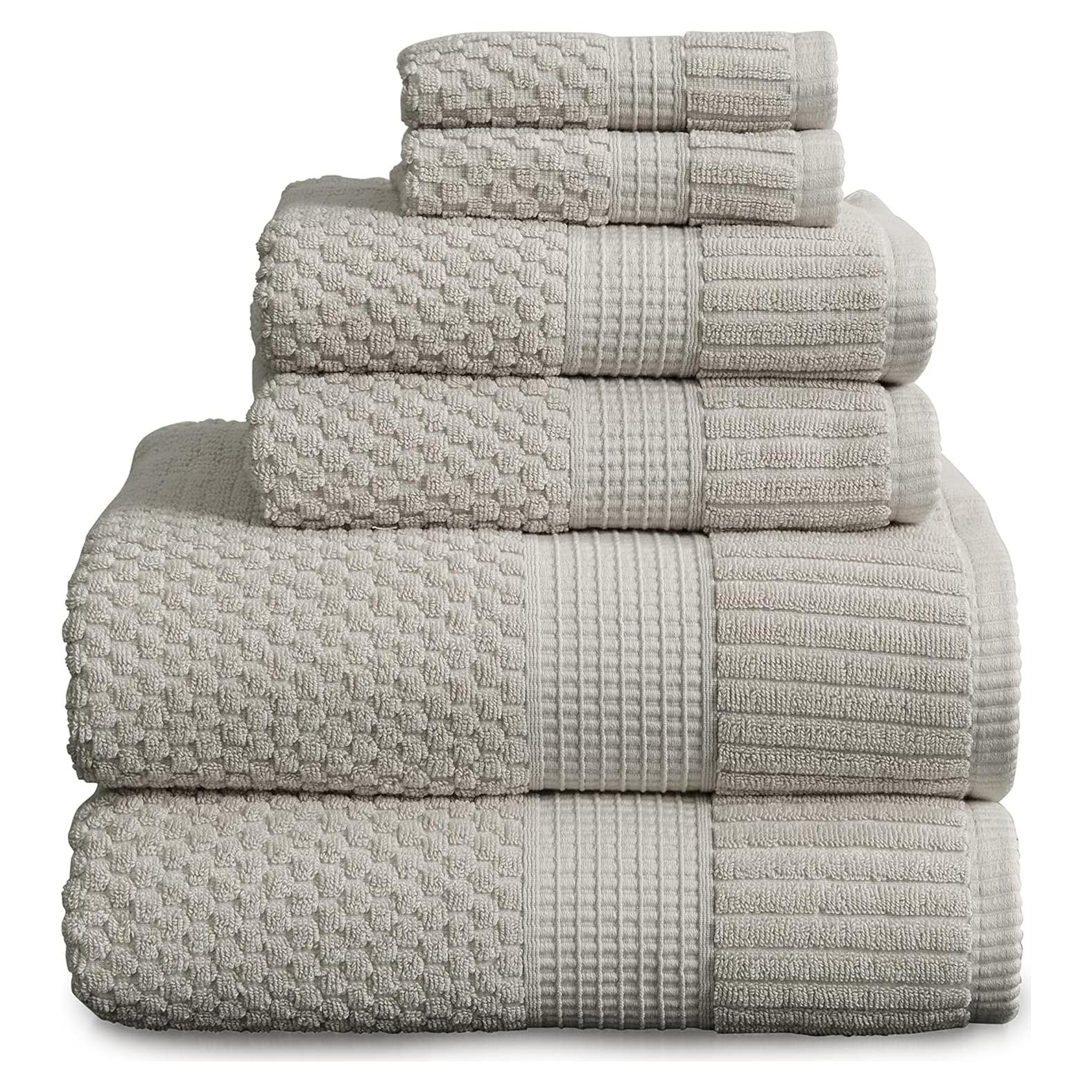 Conjunto de Toallas de Algodón 100% NY Loft 6 Piezas Gris