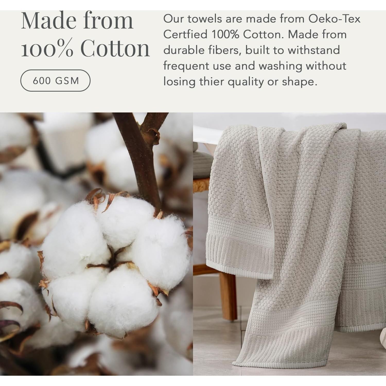 Conjunto de Toallas de Algodón 100% NY Loft 6 Piezas Gris