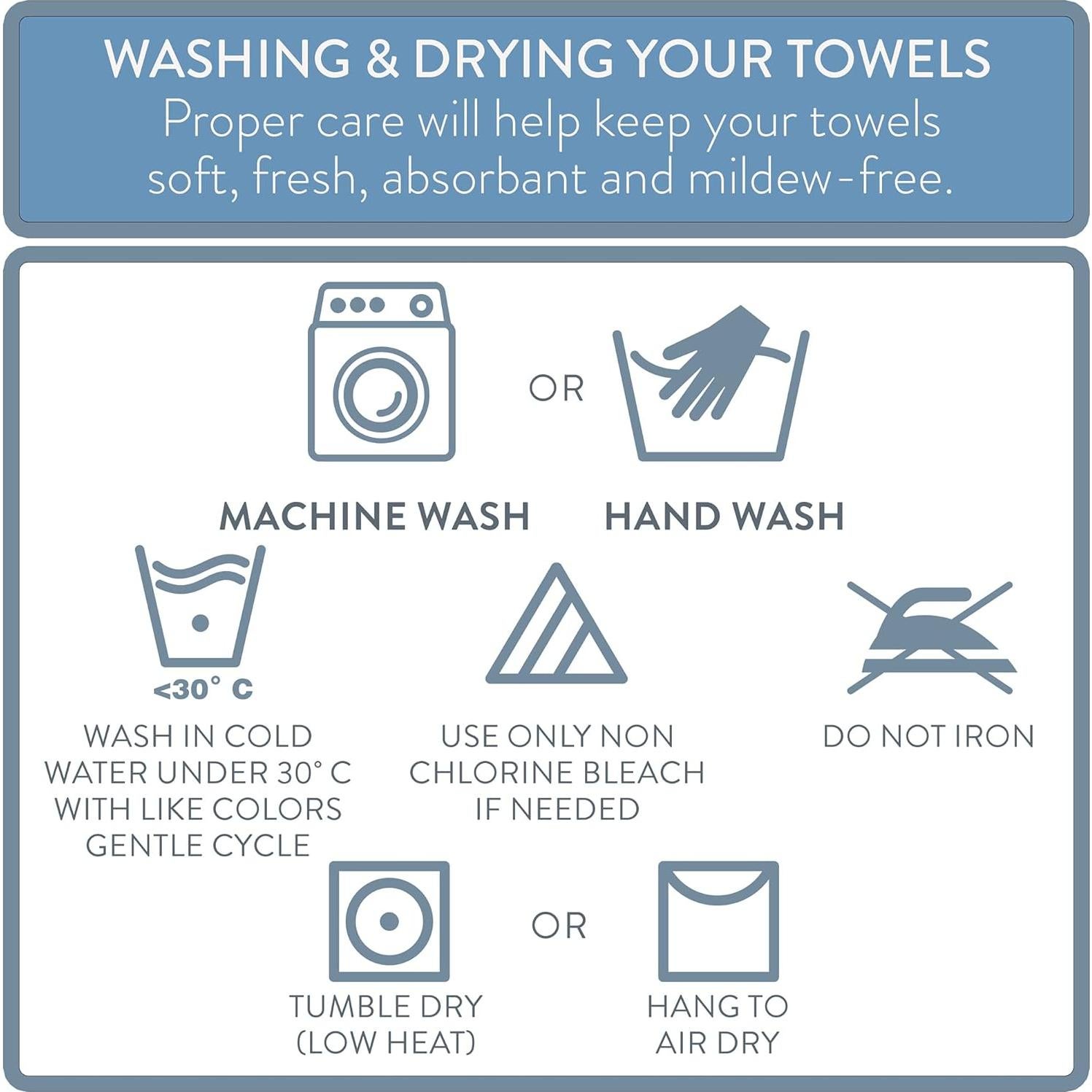 Conjunto de Toallas de Algodón 100% NY Loft 6 Piezas Gris