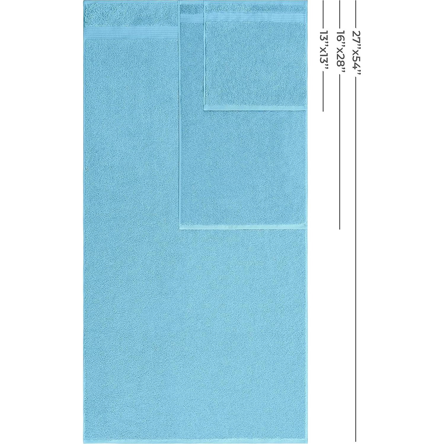 Juego de Toallas de Baño 6 Piezas Algodón Turco Azul Cielo