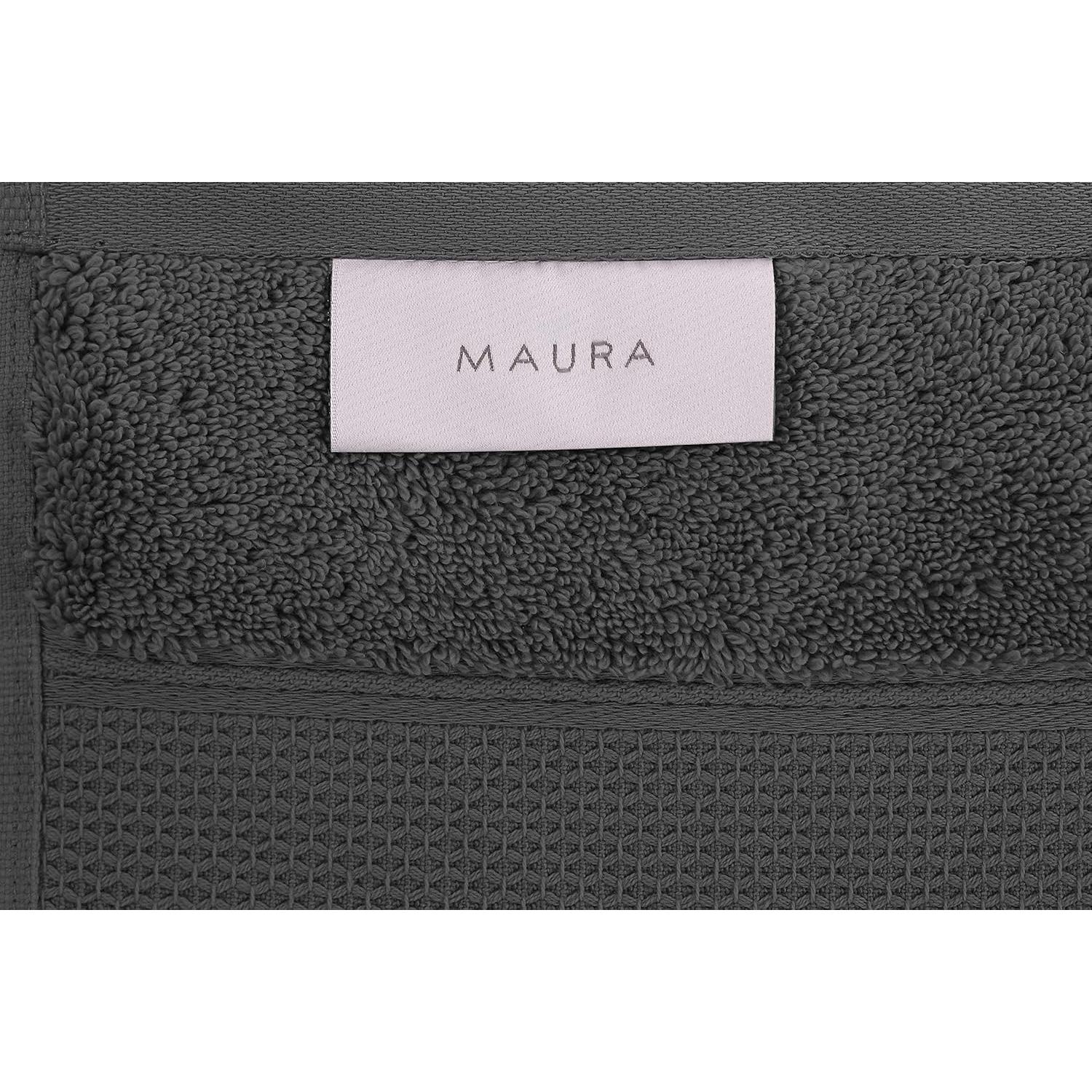 Toallas de Baño de Lujo MAURA Algodón Turco 4 Piezas Gris