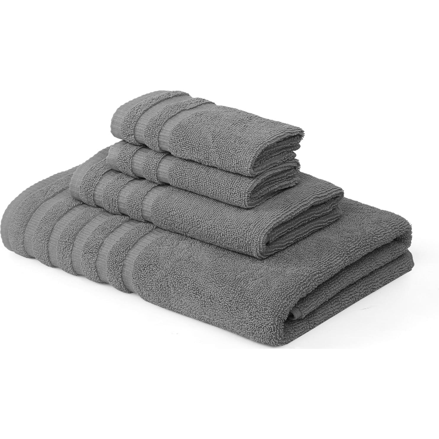 Juego de Toallas de Algodón 100% Modern Threads 6 Piezas Gris